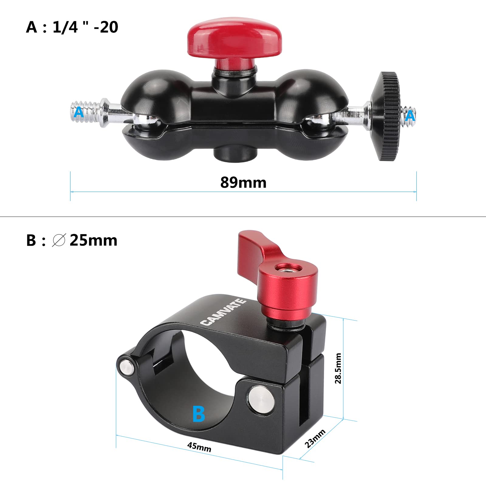 Camvate 25Mm Rod Clamp Monitor Mount For Dji Ronin-M Handheld Gimbal - 1169