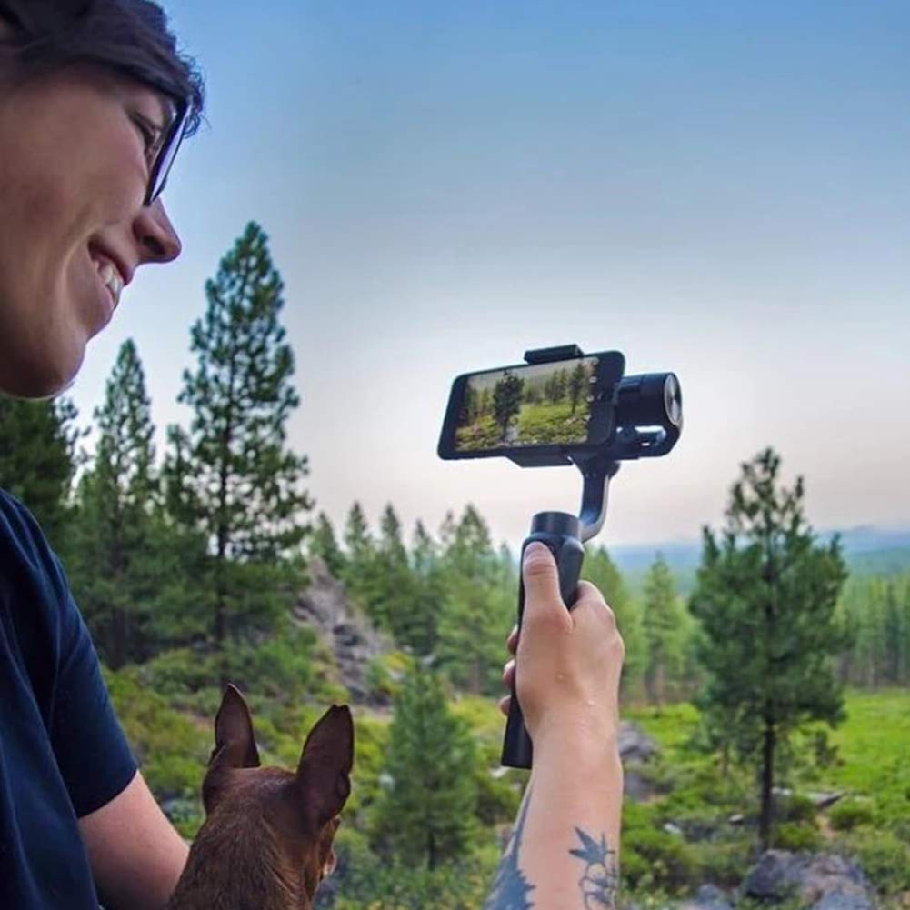 Asixxsix Face Recognition 3‑Axis Stabilizer, 3‑Axis Phone Stabilizer, Panoramic Mode Smart Tracks For Streaming Media Youtube