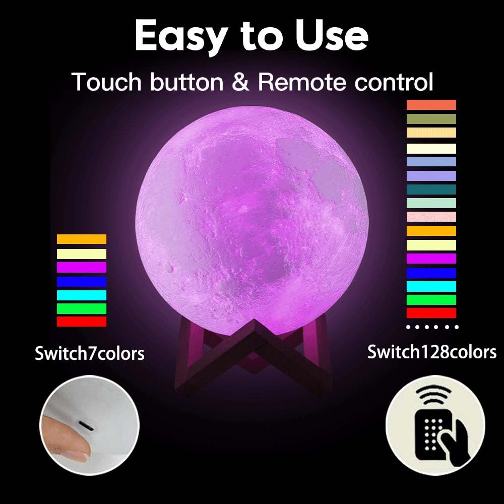 Cpla Moon Lamp  128 Colors,  For Girls Boys Kids Teens Sister Adults Birthday, Ages 6 7 8 9 10 11 12 13 14 15 16-20 Year Old
