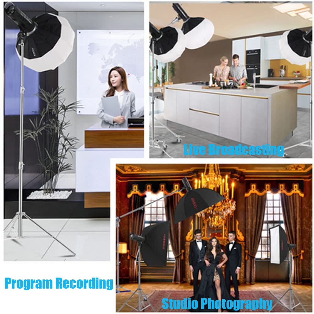 Cevoqin Light Stand Photography Heavy Duty Stainless Steel Light Stand,Photography Spring Cushion Light Stand With 1/4"To3/8" Universal Adapter For Studio Strobe Flash Softbox Max Load 22Lb Length 9.3Ft/112In