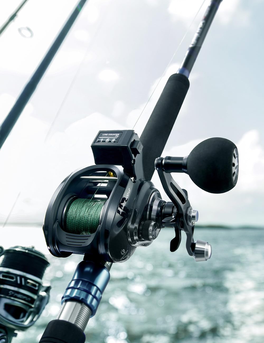 Piscifun Alijoz 400 Lc Trolling Reel With Line Counter, Aluminum Alloy Frame Low Profile Casting Reel 38Lbs Max Drag, 8+1 Stainless Bearings Fishing Reel For Fresh & Saltwater Musky, 5.5:1 Gear Ratio