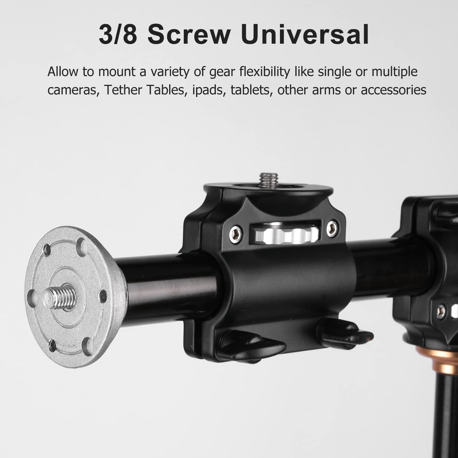 Soonpho Horizontal Tripod Arm 40Inches/100Cm,3/8 Screw Support Tripod Extension Bar For Camera,Professional Photography Studio,Outdoor Macro Overhead Photography