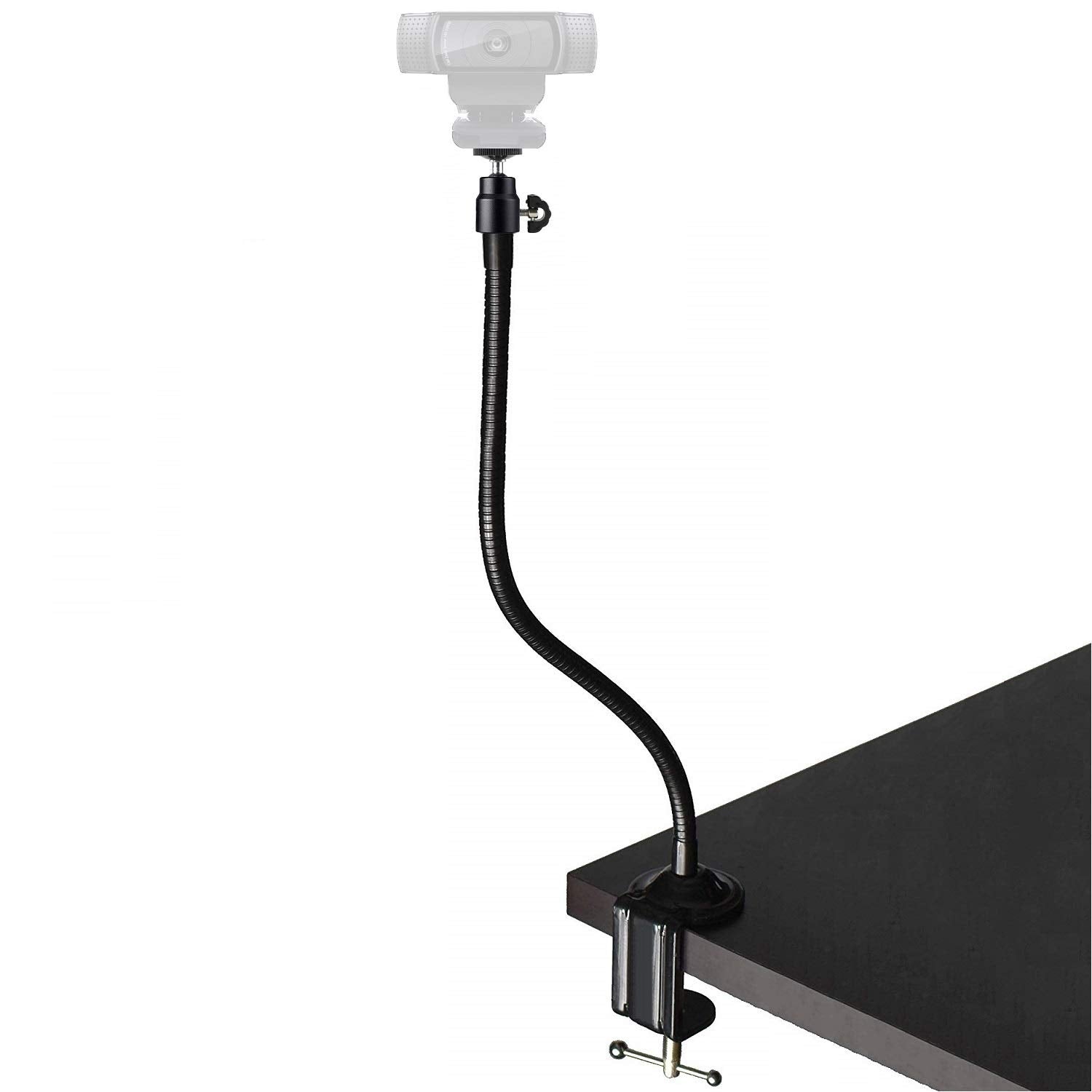 Acetaken Webcam Stand - 25 Inch Gooseneck Clamp Desk Webcam Mount Arm For Logitech Webcam C920S C920 C930E C922X C930 C922 C925E C615 Brio