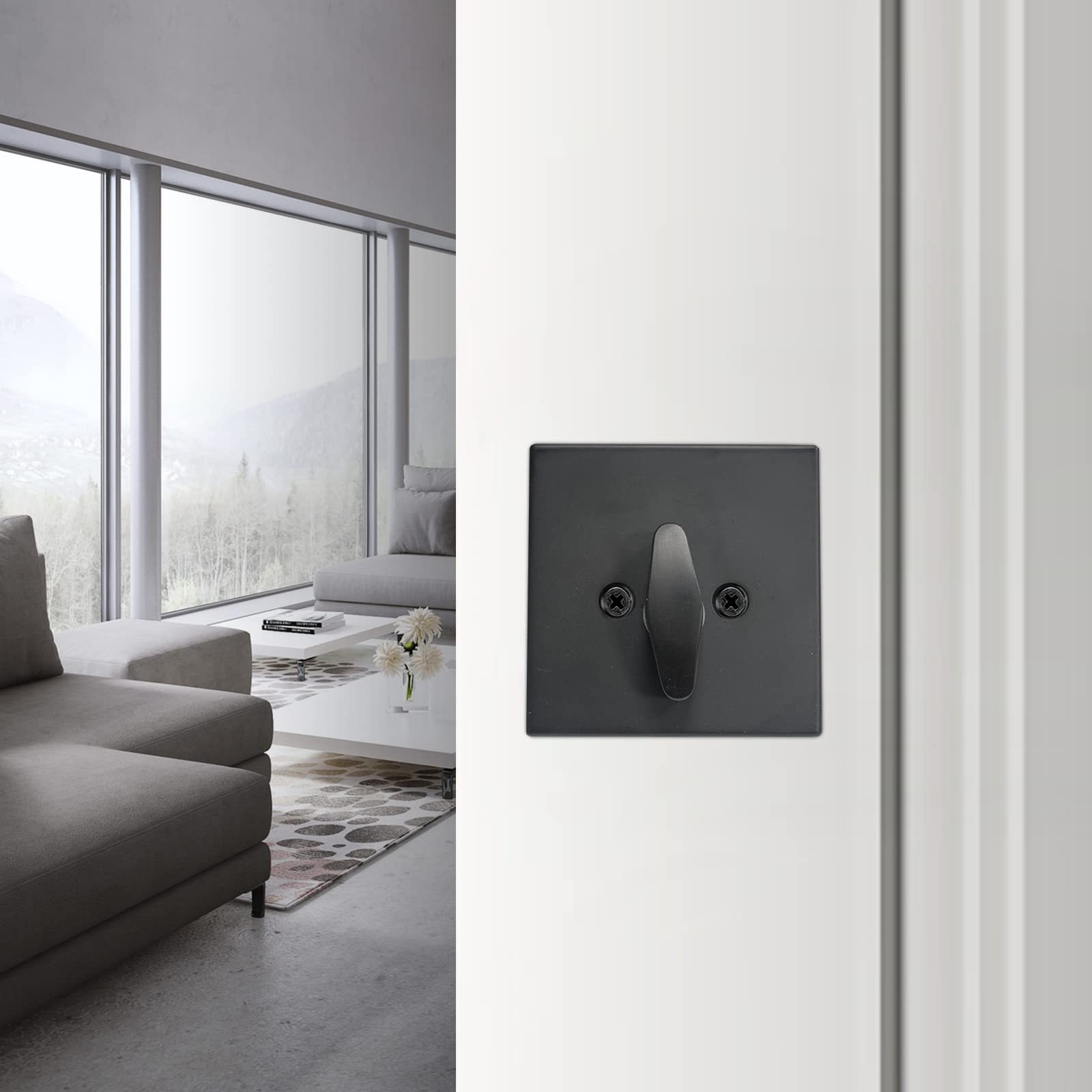 Toocust Square Single Cylinder Modern Deadbolt Lock With Keys, Matte Black Deadbolt For Front Door Entrance, Front Door Security Lock, Keyed 1 Side