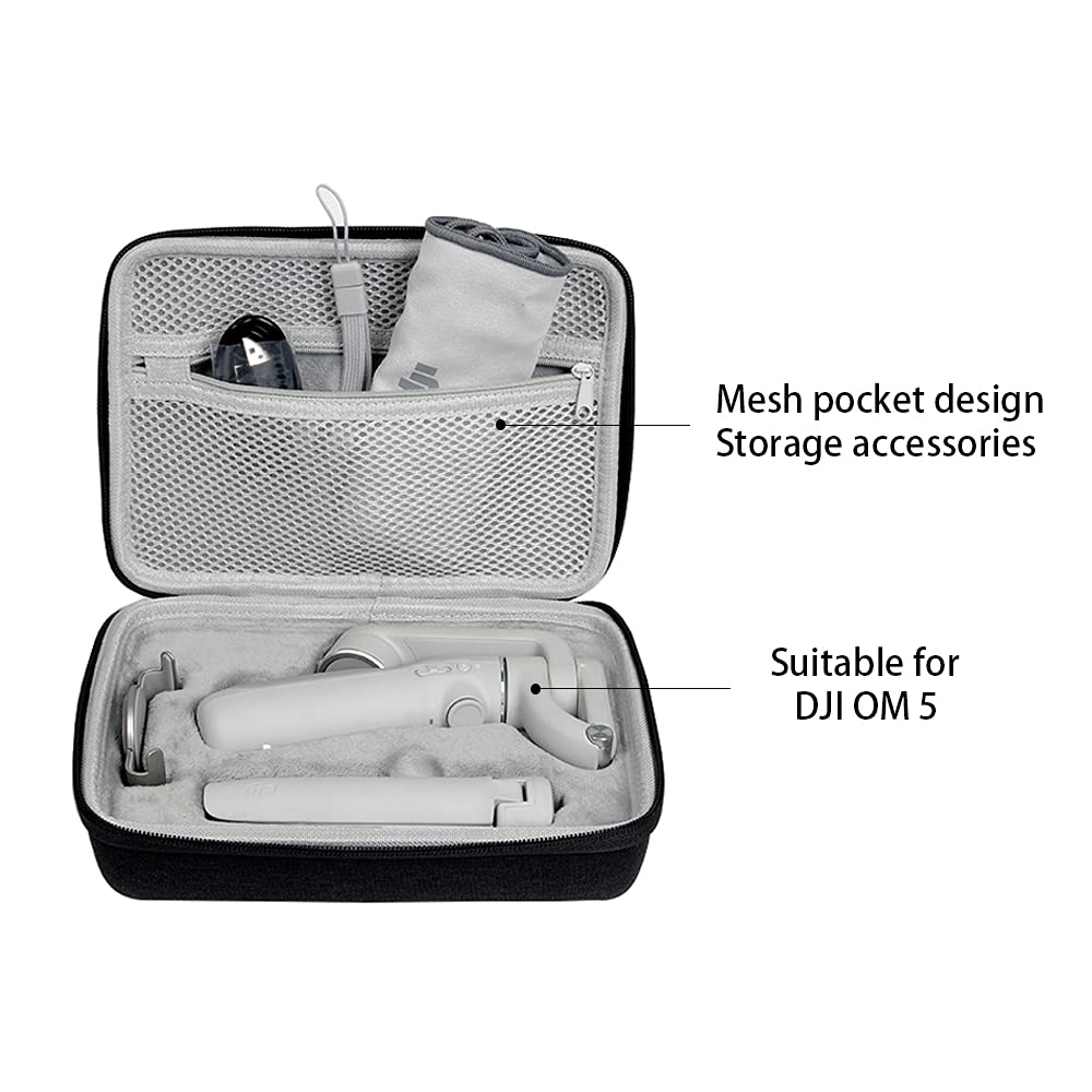 Evanice Dji Om5 Case, Portable Eva Carrying Case For Smartphone Stabilizer Dji Om 5 And Accessories, Shockproof, Small And Light Protective Storage Om 5 Bag For Men And Women