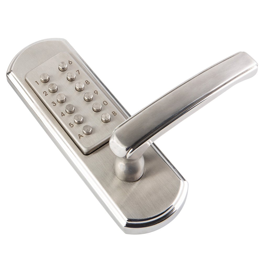 Megaflint Keyless Mechanical Combination Door Lock Digital Code Keypad Security Entry Door Stainless Steel 304 Not Deadbolt (Only For The Left Handed Door Opens Inward) … (Right Handle)