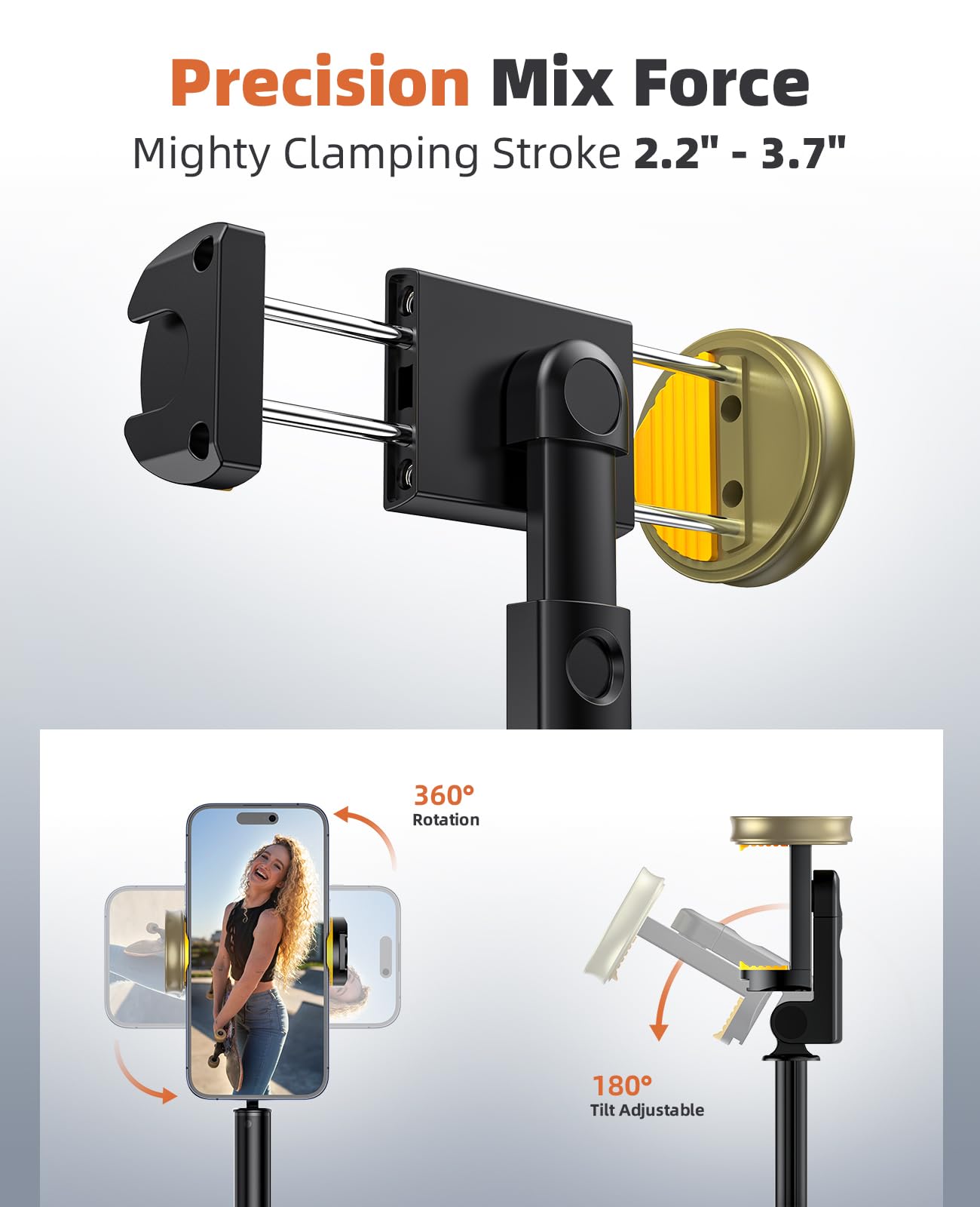 Vimose 62" Adjustable Tripod Stand & Selfie Stick With Bluetooth Remote For Smartphones