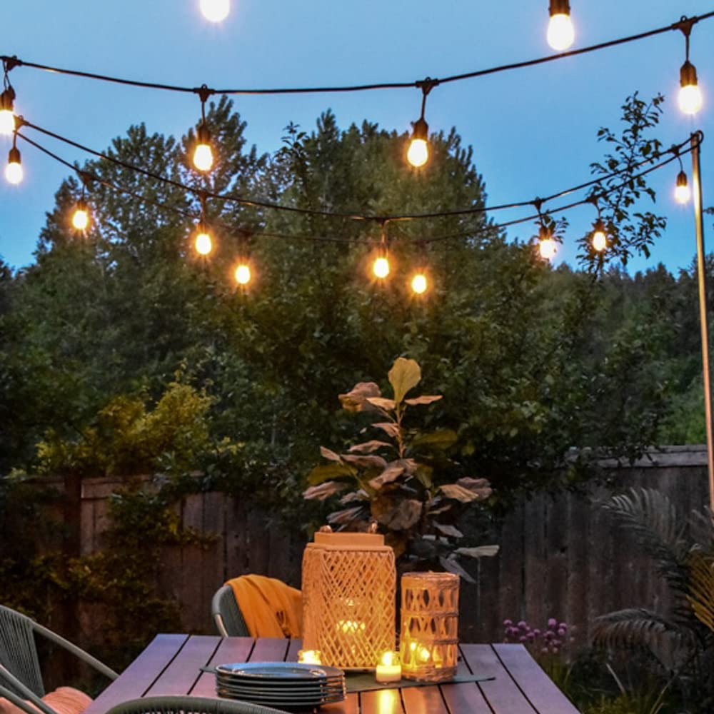Vivii Solar String Lights, 44 Ft Solar String Light With 15 Waterproof Led Bulbs - Heavy Duty Outdoor Lights For Garden, Yard, And Deck In Warm White