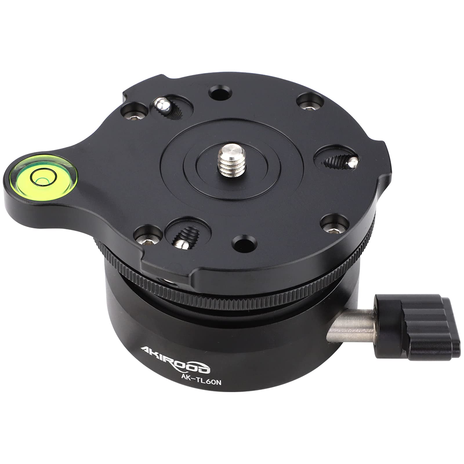 Akirood Tripod Leveling Base Half Ball,For Canon Nikon And Other Dslr Cameras Tripods Monopods With Offset Bubble Level With“1/4" 3/8" Thread