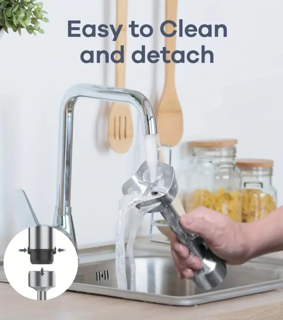 Uniqus 8-In-1 Immersion Hand Blender Set, Electric Food Processor With Chopper, Whisk, Smoothie Cup, Stainless Steel