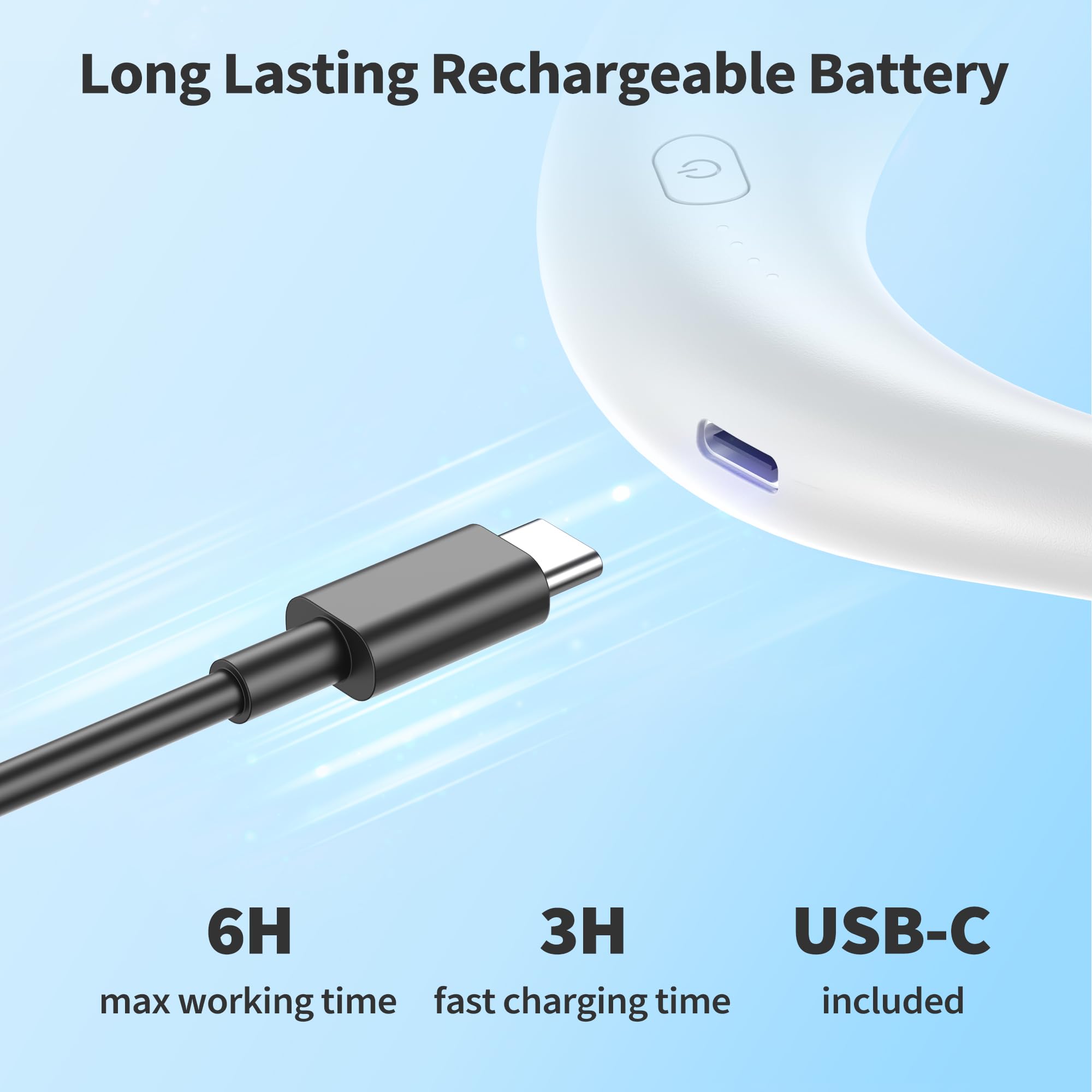 Panergy Portable Neck Fan Rechargeable Hand Free Personal Fan Mini Wearable Battery Operated Usb Fan
