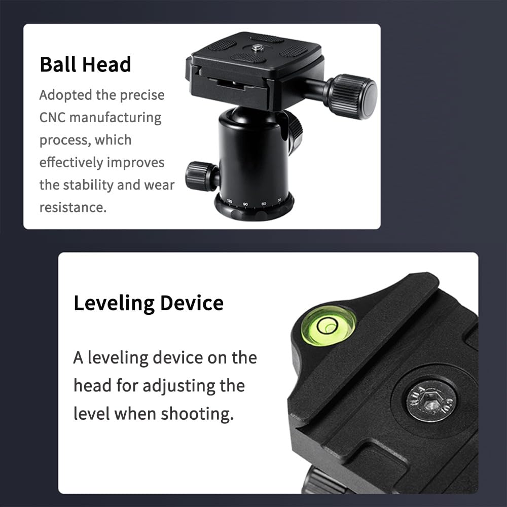 Jafuqaw Portable Mini Desk Tripod With 360 Ball Head - Compact For Dslr Camera, Video Camcorder, Smartphone Shooting