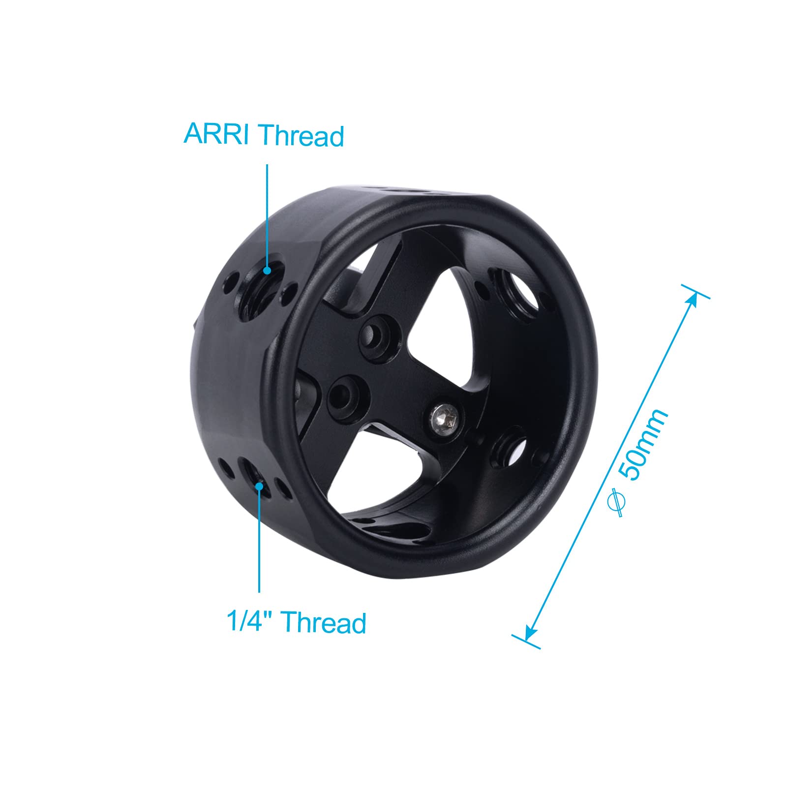 Niceyrig Mini Top/Side Handle Grip For Arri Mount, Wheel Shape Handy Handgrip Applicable For Dslr Camera Cage - 526