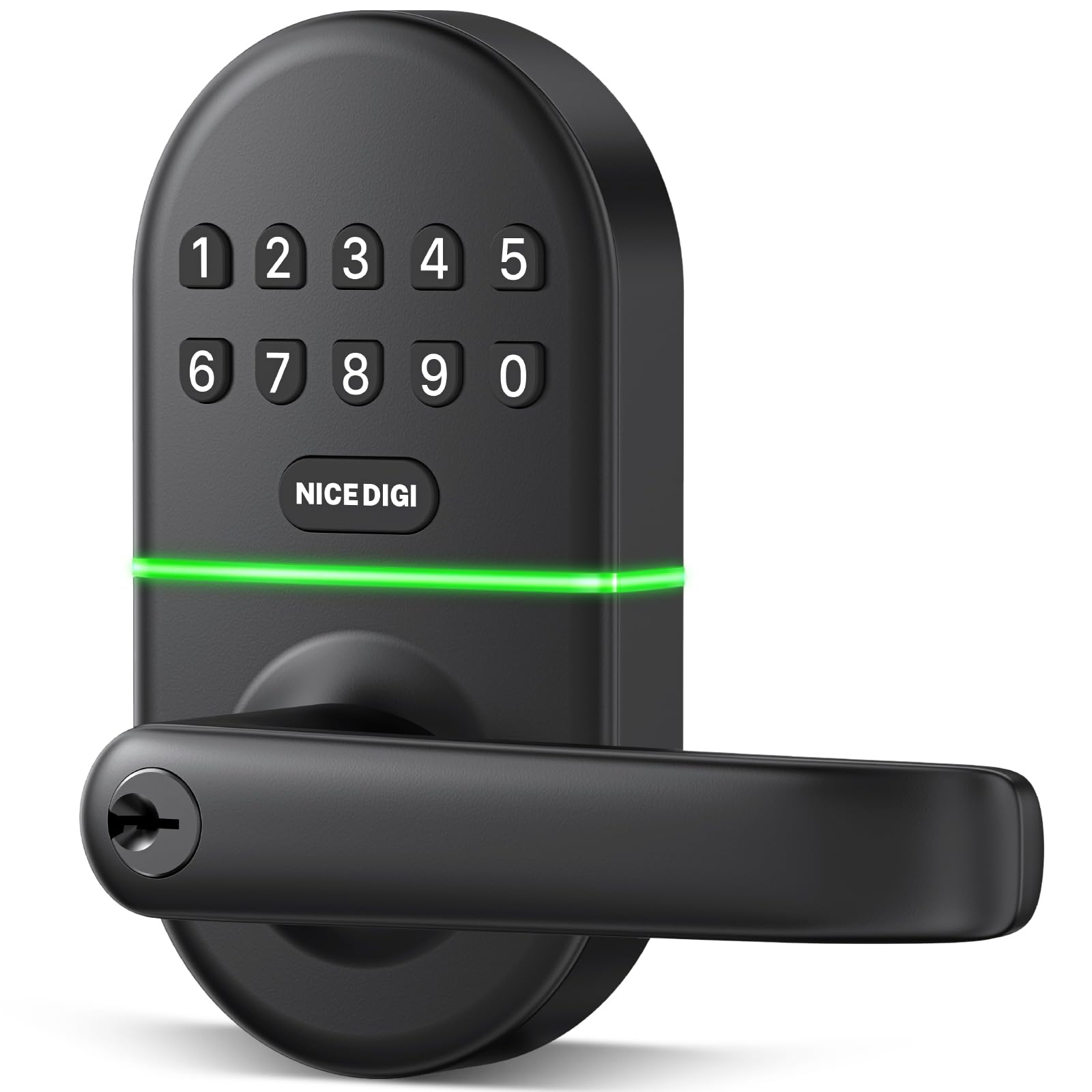 Nice Digi Smart Keypad Door Lock With Handle: Keyless Entry Digital Lock For Front/Interior Door, Electronic Code Knob, Easy Installation