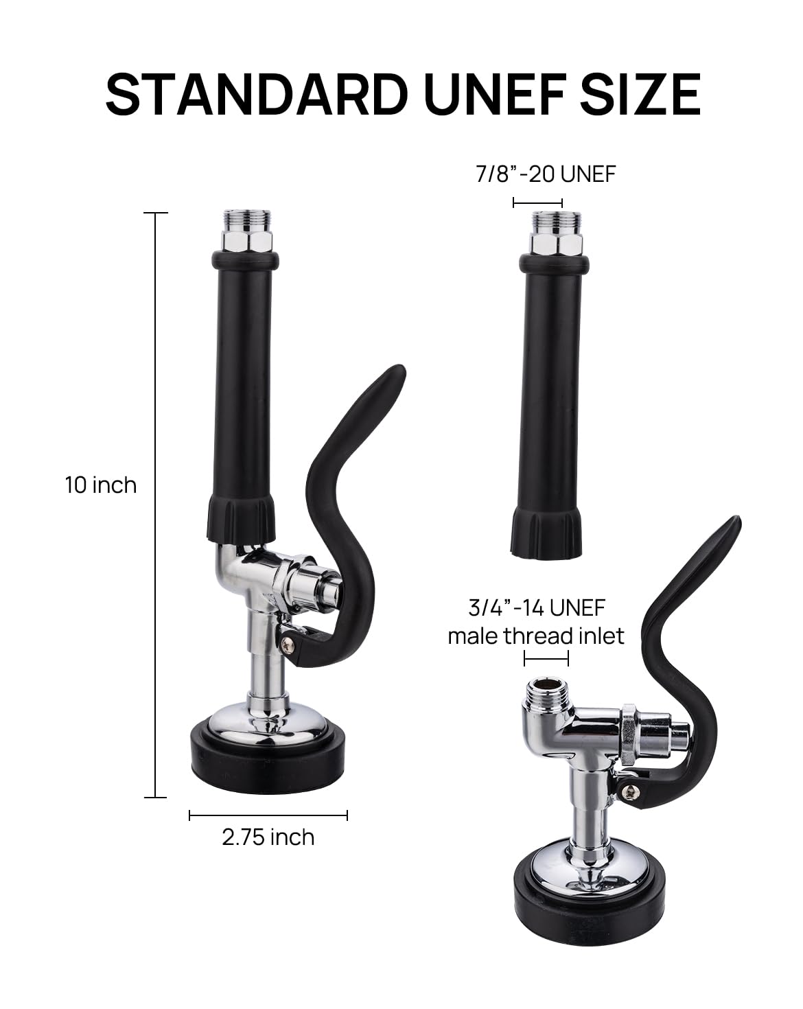 Sepaitek Brass Pre Rinse Sprayer Replacement For Commercial Kitchen Faucet, Commercial Sink Spray Valve For Restaurant Kitchen, Focused Flow, 1.15 Gpm Water Saving And Efficient