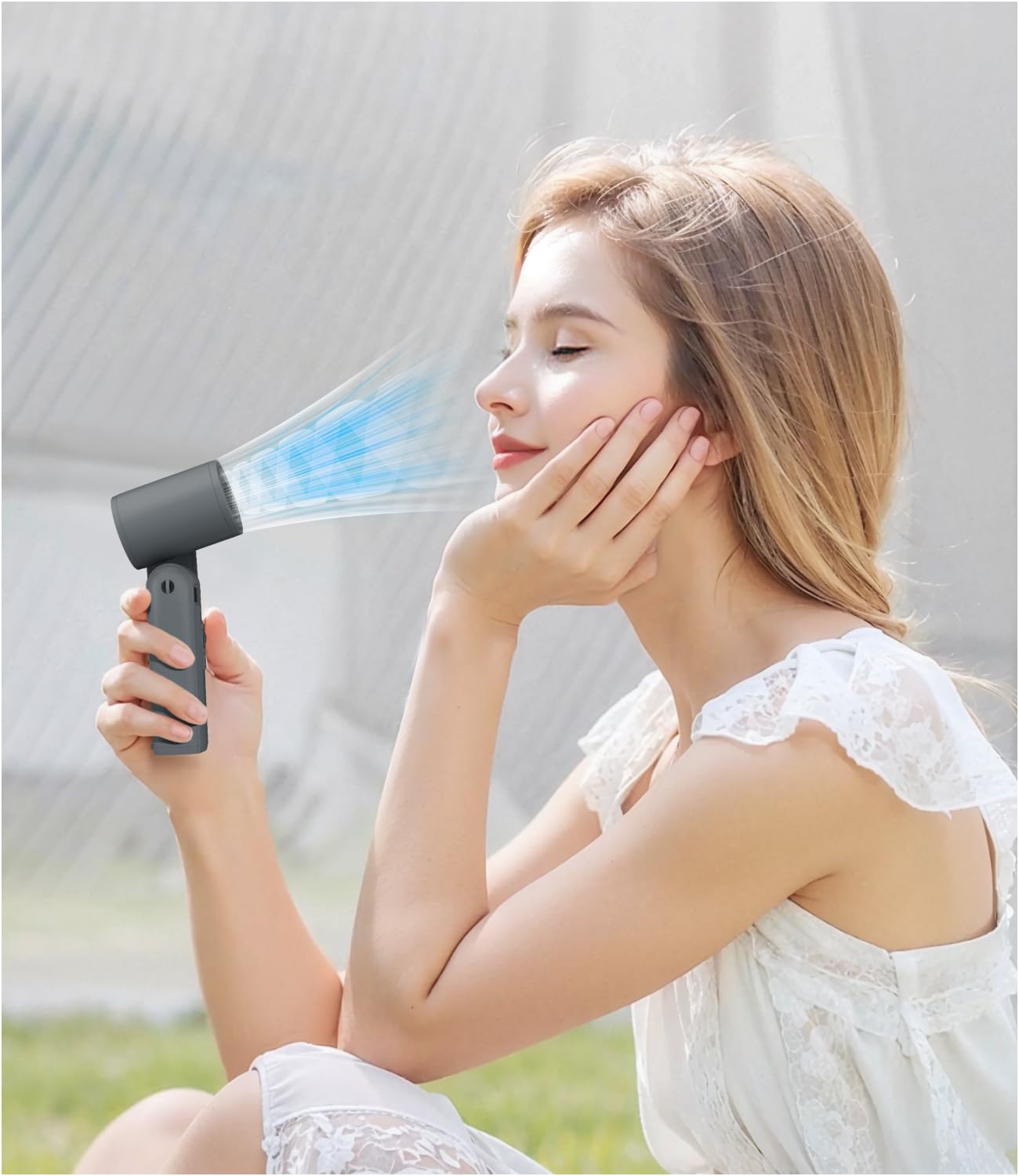 Portable Handheld Fan, 4000Mah Battery Operated Usb Rechargeable, Small Foldable Desk Fans