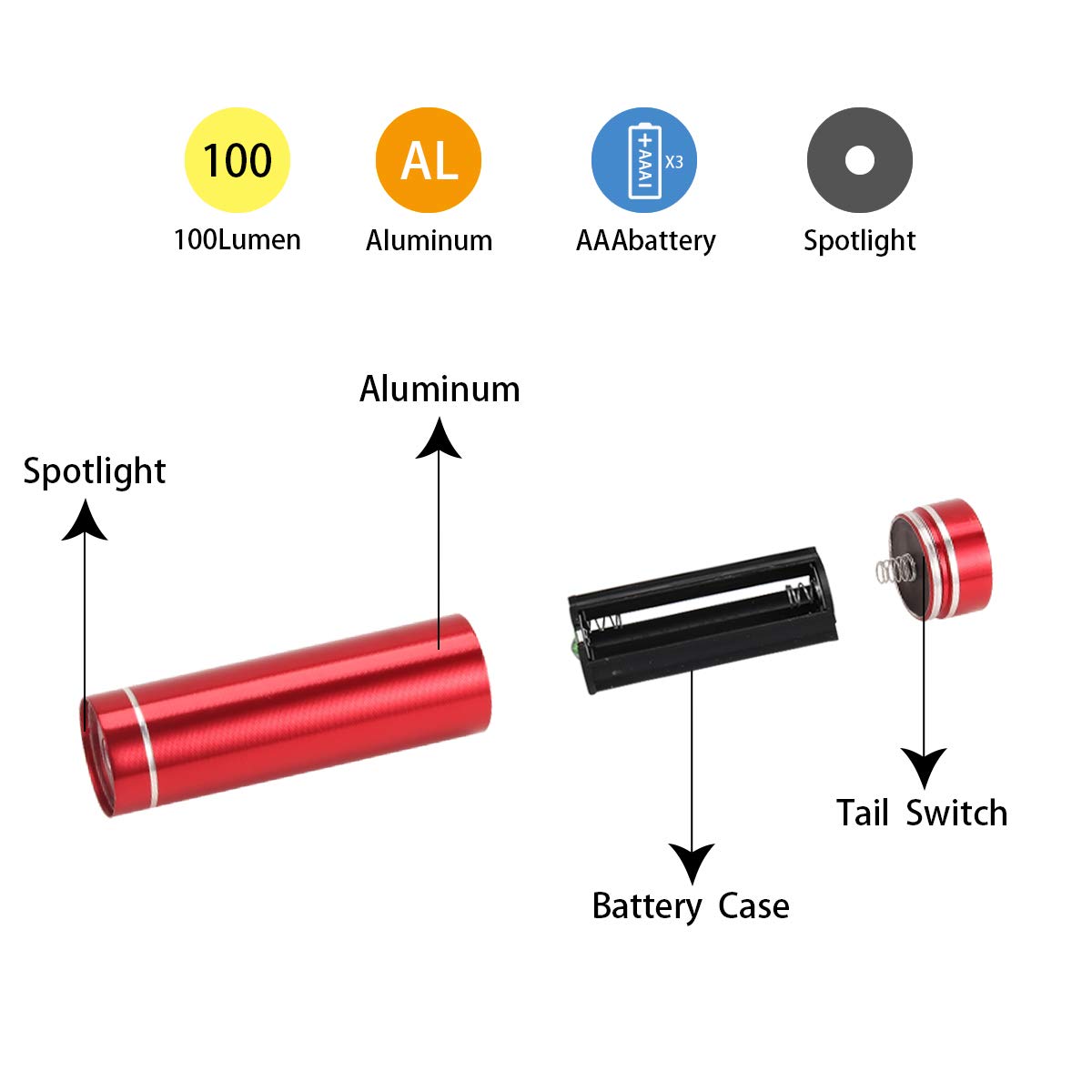 Chase Authentic Kunhe 6 Pack Red Light Mini Led Flashlight Small Flashlights Flash Light For Astronomy Aviation Night Animal Observation