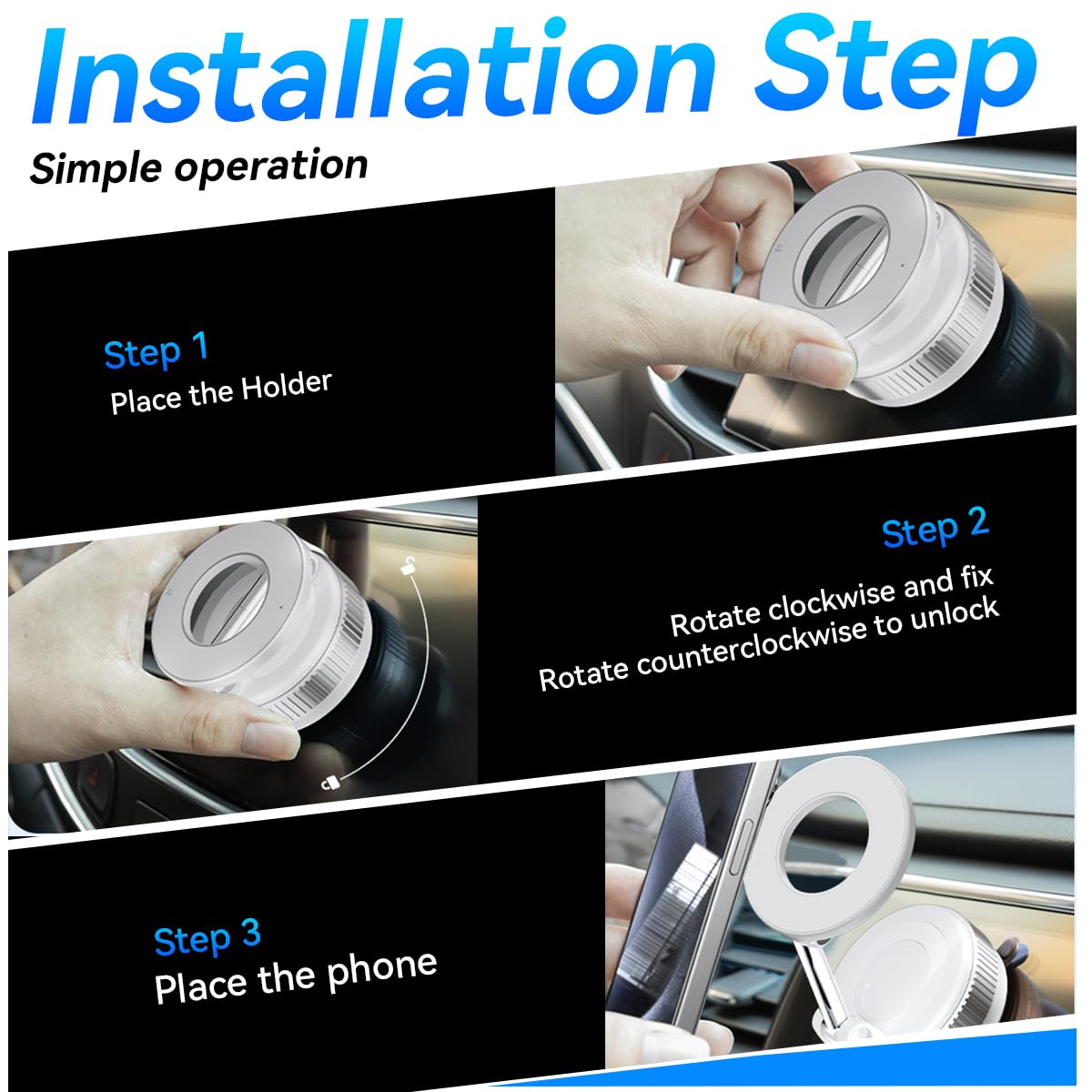 Xo Simple Is Beauty Vacuum Suction Magnetic Phone Holder, Strong Suction Magnetic Car Phone Holder Mount Foldable Phone Stand For Iphone16/15/14/13/12, Mirror/Glass/Screen(Not Charge Phone)