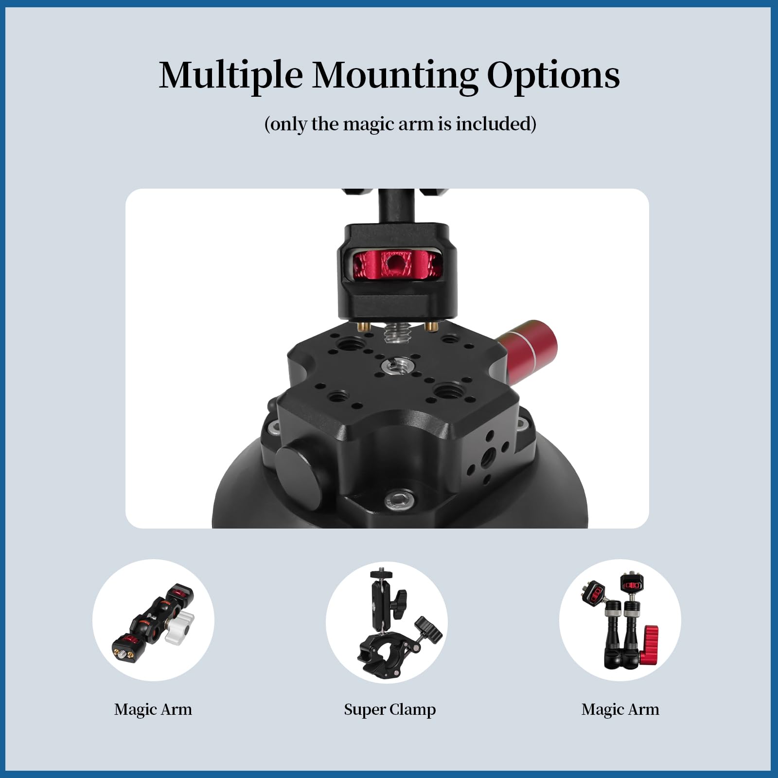 Fifield 4.5In Camera Suction Cup Phone Mount With Ball Head Magic Arm, Quick Release Car Mount For Action Camera Phone Dji Insta360, Air Pump Vacuum Suction Cup, 1/4" 3/8" Arri Holes