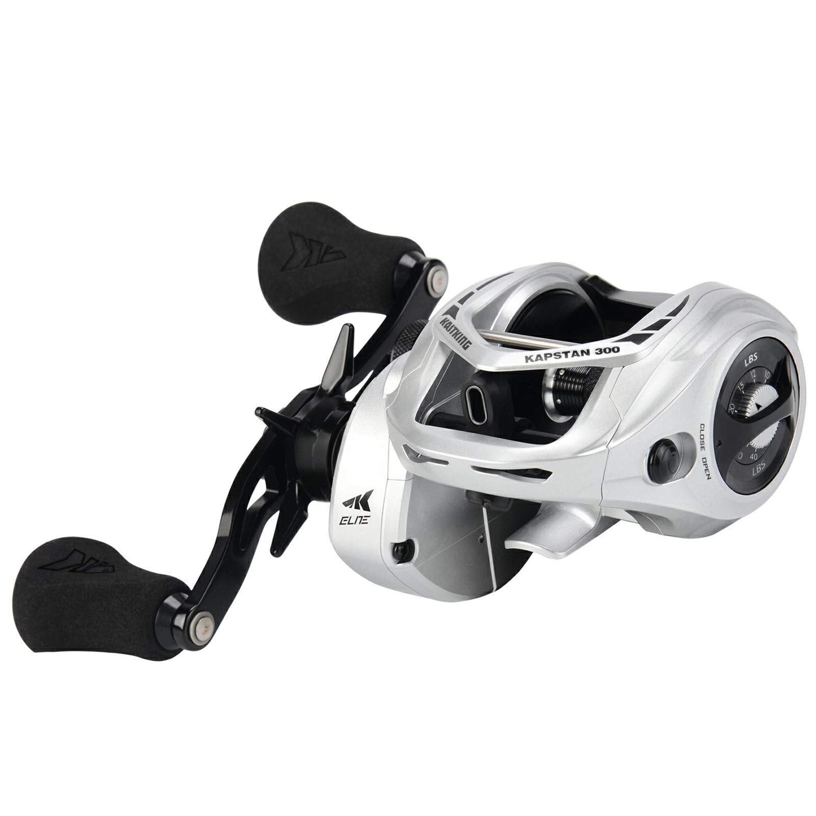 Kastking Kapstan Elite 300 Baitcasting Fishing Reel, Low Profile, Large Capacity Casting Reel, Graphite Frame, 35 Lbs. Drag 5.4:1 Ratio, 8+1 Double Shielded/Ss Bb Centrifugal Braking