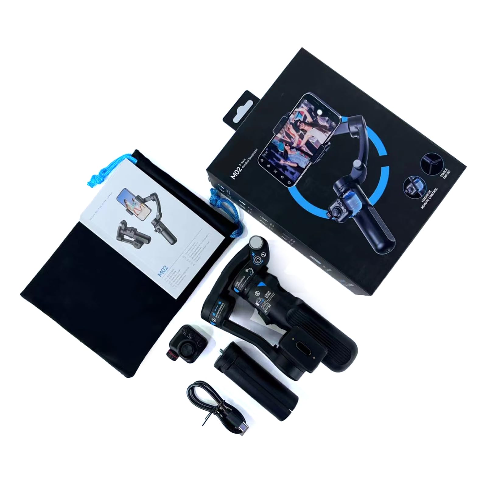 Chenzilin 3 Axises Phone Gimbals With Adjustable Fill Light Gimbals Stabilizers For Smartphone Phone Stabilizers For Video Recordi