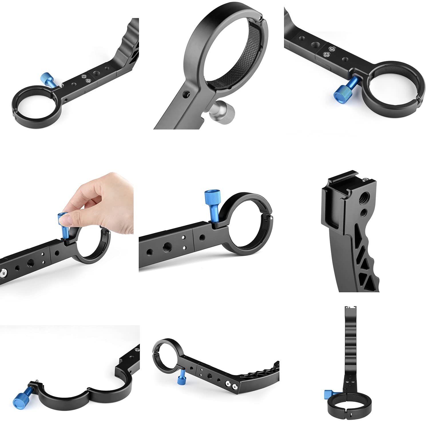 Kamthing Aluminum Alloy Handy Sling Hand Grip Handle For Ronin S Sc Gimbal Neck Ring Mounting Handheld Camera Stabilizer Accessories Extension Connect Led Light Monitor Microphone (For Ronin S)