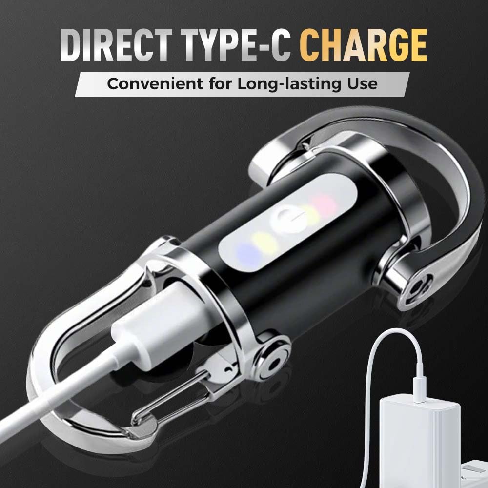 Drkicsy Mini Keychain Flashlight, Usb Rechargeable Portable Flashlights Key Chain Light, Waterproof Small Keychain Light Tiny Flashlight For Outdoor (Black)