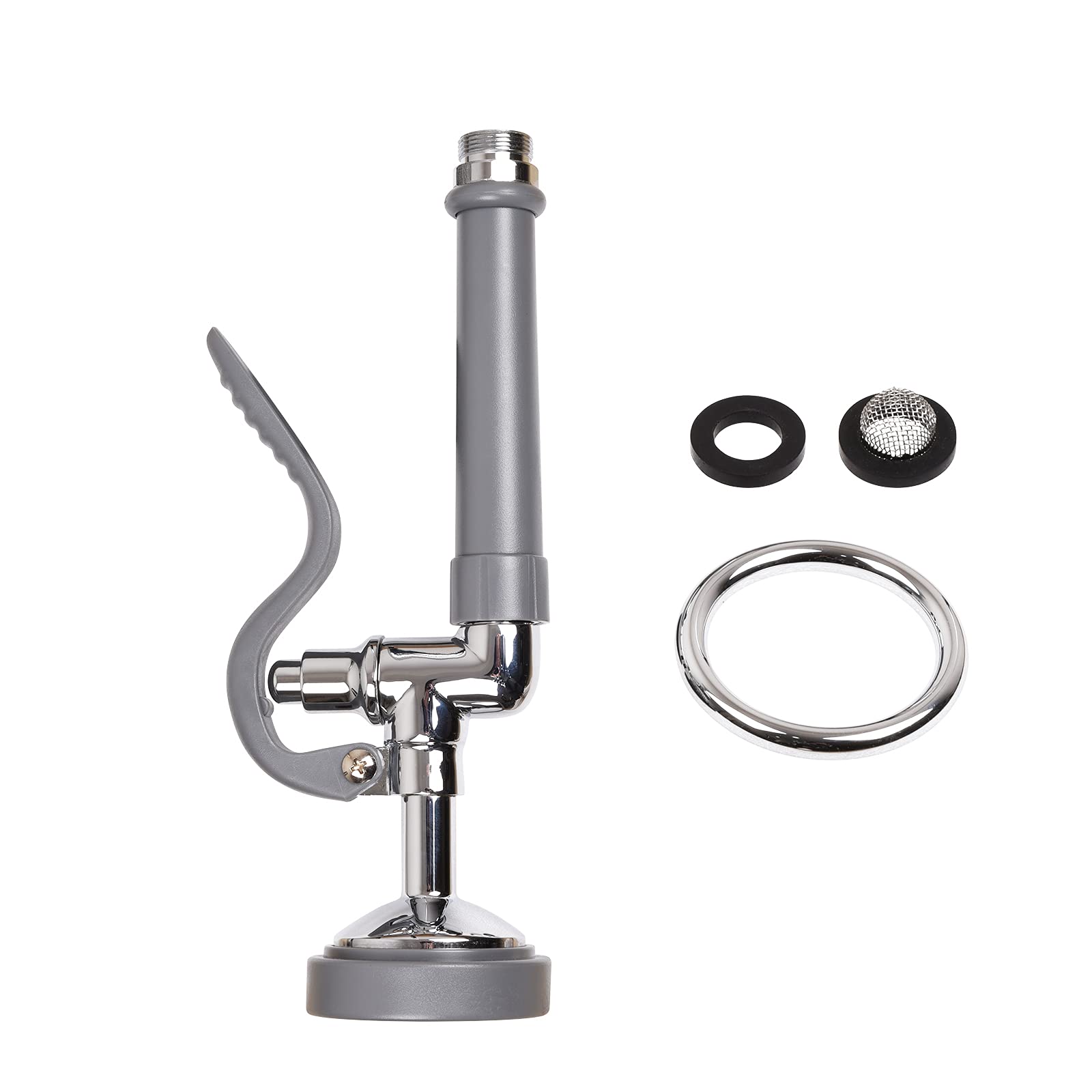 Jzbrain Commercial Sink Sprayer Pre Rinse Sprayer Replacement For Commercial Kitchen Faucet - 1.42 Gpm High Pressure Commercial Dish Sprayer Pre Rinse Spray Valve With Handle Chrome Polished (Grey)