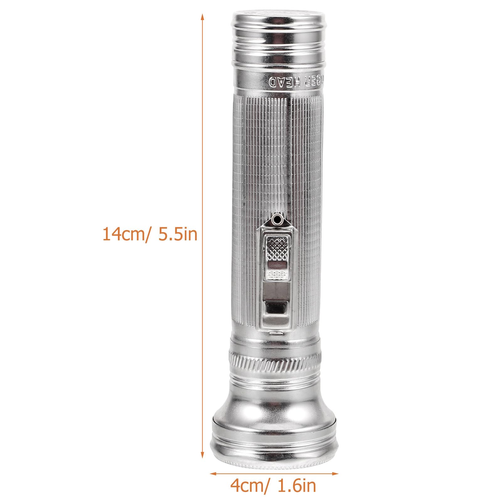 Ukcoco Old-Fashioned Flashlight, Simple Iron Flashlight, Portable Outdoor Flashlight Vintage Photo Prop Decoration No Battery