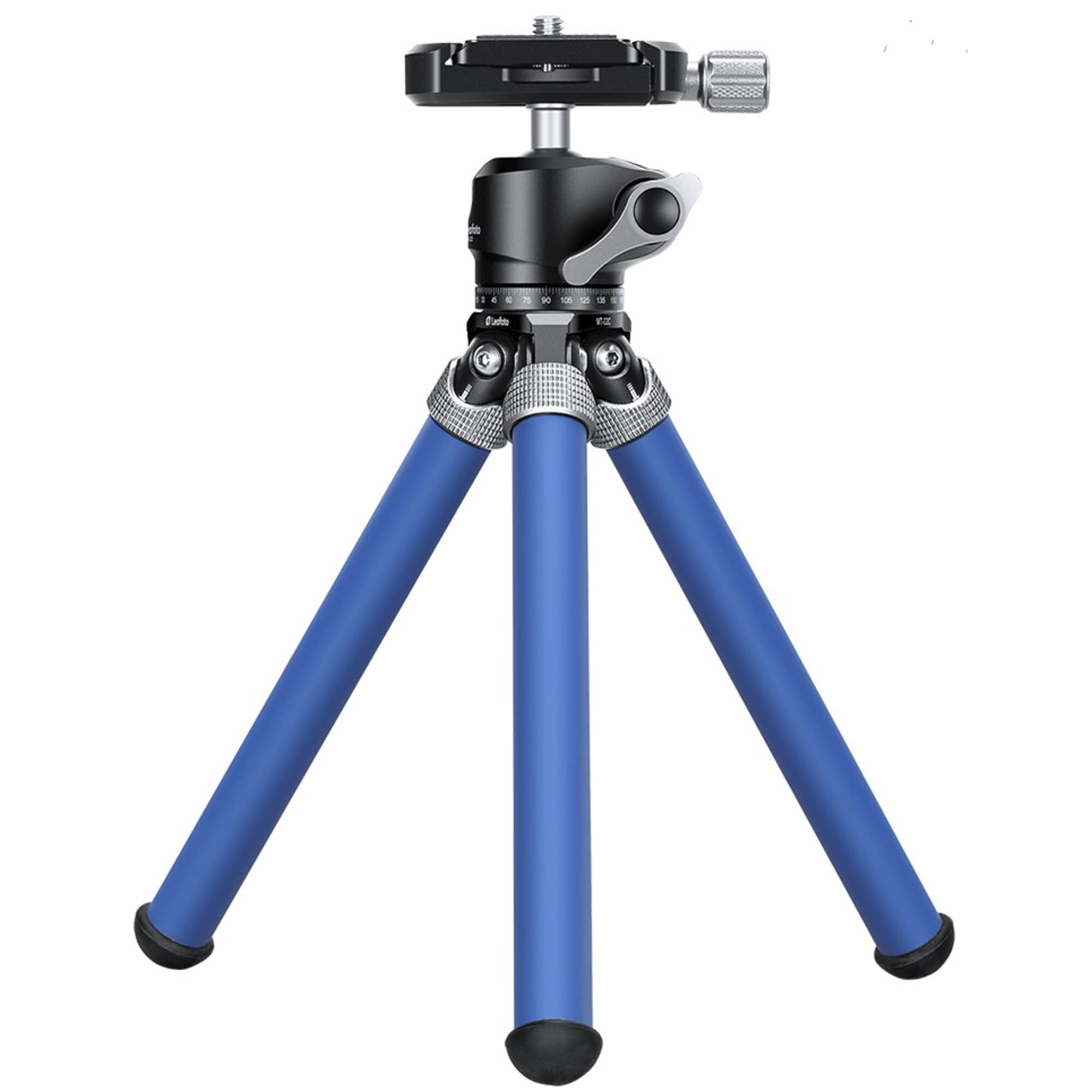 Leofoto Mt-02C+Lh-22 Carbon Fiber Mini Travel Tabletop Tripod With Ball Head Kit (Blue)