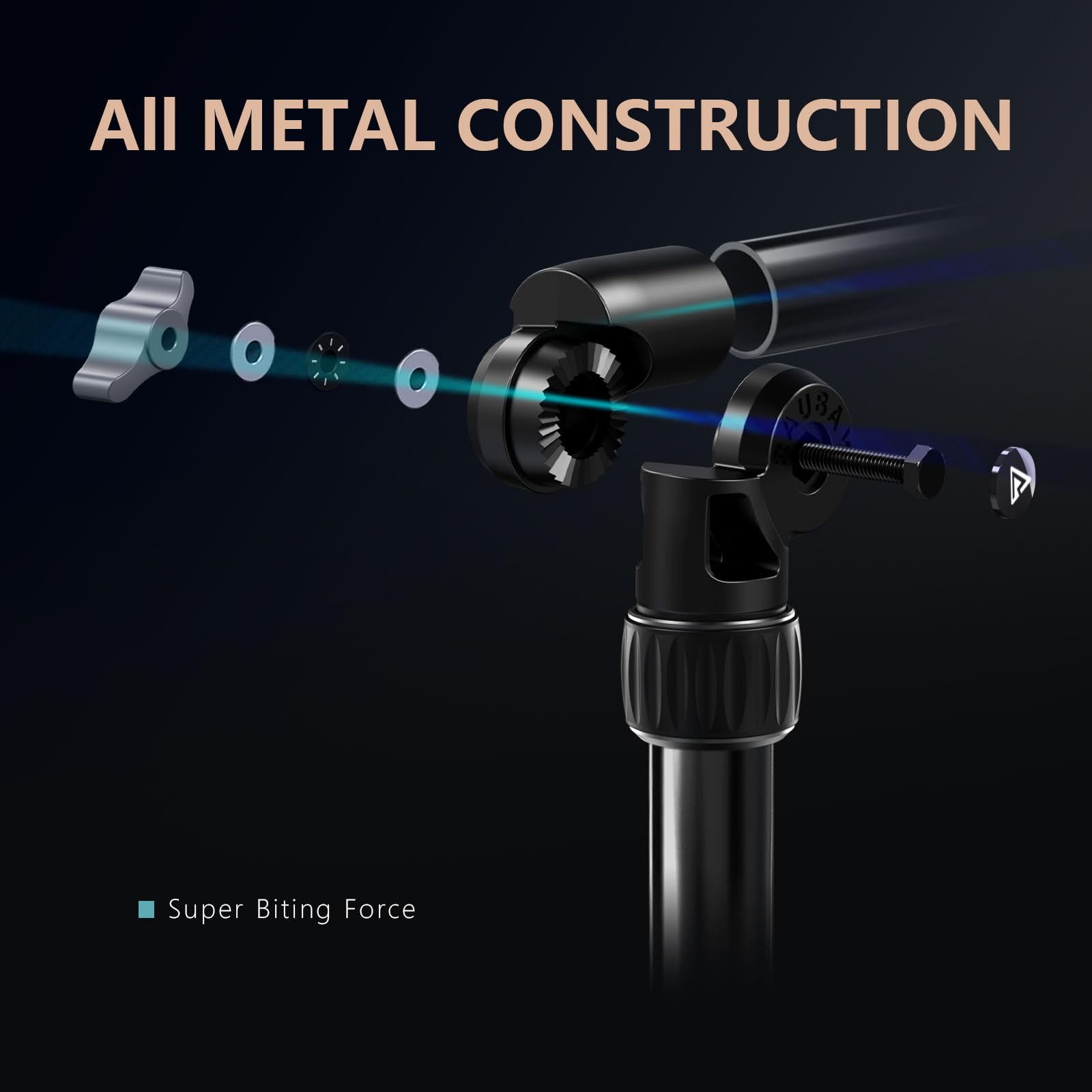 Raubay All Metal Desktop Magic Arm, Overhead Camera Desk Mount, Table Light Stand With 1/4“ Ball Head, 3/8" & 5/8" Adapter, C Clamp, Retractable Boom Arm For Dslr, Webcam, Microphone, Projector Dma01
