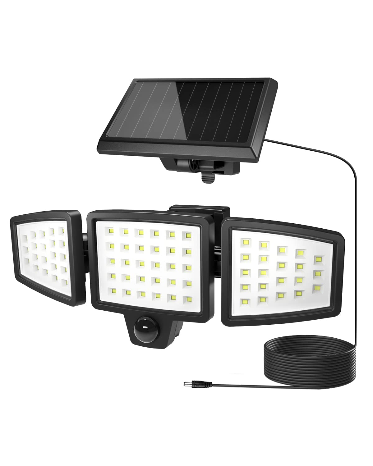 Lepro Bundle - Solar Flood Light 3 Adjustable Heads With Separeted Solar Panel & 50 Ft Outdoor String Lights 25 Led G40 Edison Bulbs String Lights