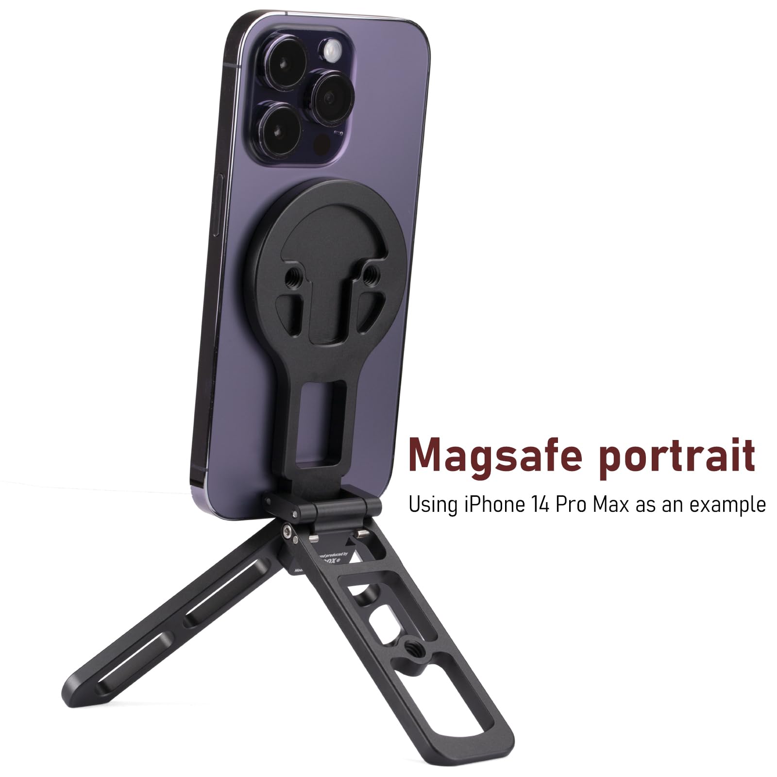 Zelnoox For Magsafe Pocket Tripod Stand – Universal Phone Tripod For Iphone 16/15/14/13/12 Series Adjustable Angle, 20 N52 Strong Magnets, Full Metal Build, Foldable & Mag Case Compatible