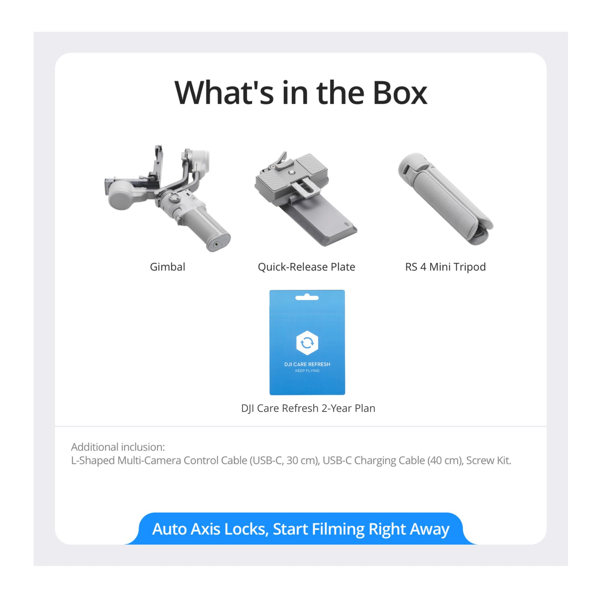 Dji Rs 4 Mini Bundle With Care Refresh 2-Year Plan Card