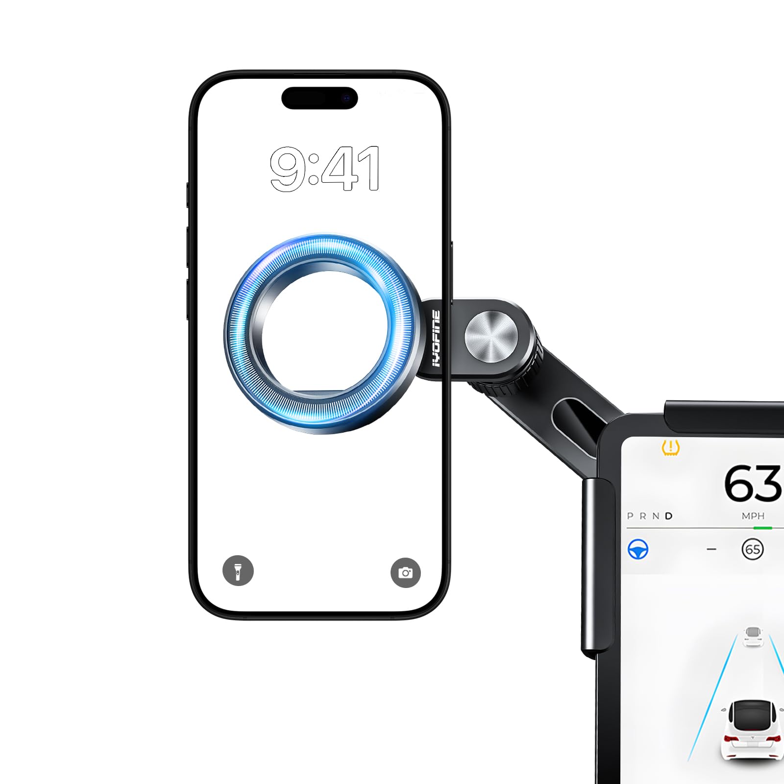 Iyofine Tesla Phone Mount For Tesla Model Y Accessories , No Glue Required, For Magsafe Magnetic Car Dash Phone Holder For Tesla Model 3/Y/S/X/Cybertruck Accessories (For Model 3/Y/S/X/Cybertruck)