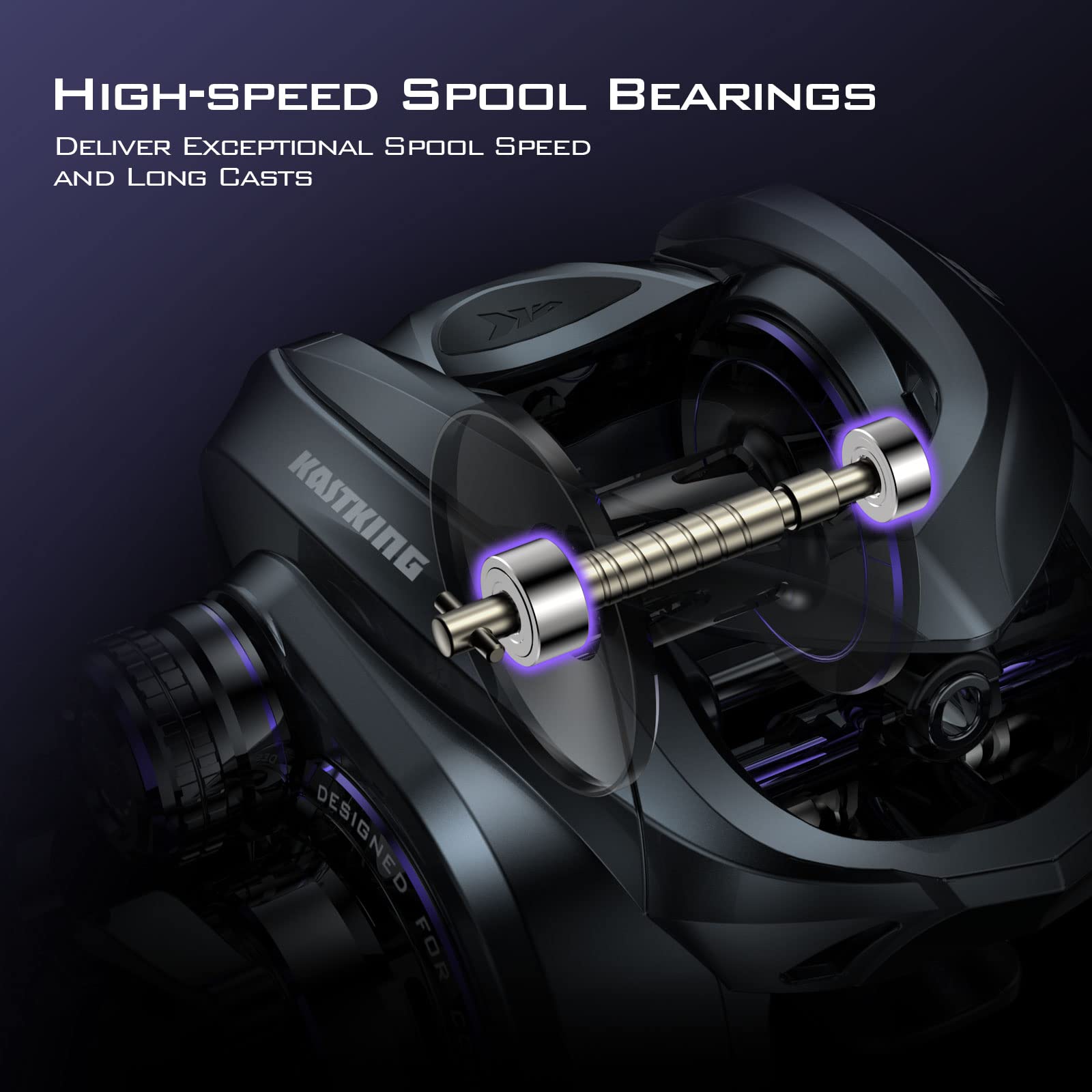 Kastking Mg12 Elite Baitcasting Fishing Reel, Only 4.8 Oz, Magnesium Frame, Patented Amb System Eliminating Backlashes, Easily Cast Lures Down To 1/8 Oz, 11+1 Double Shielded Bbs, 7.5:1 Gear Ratio