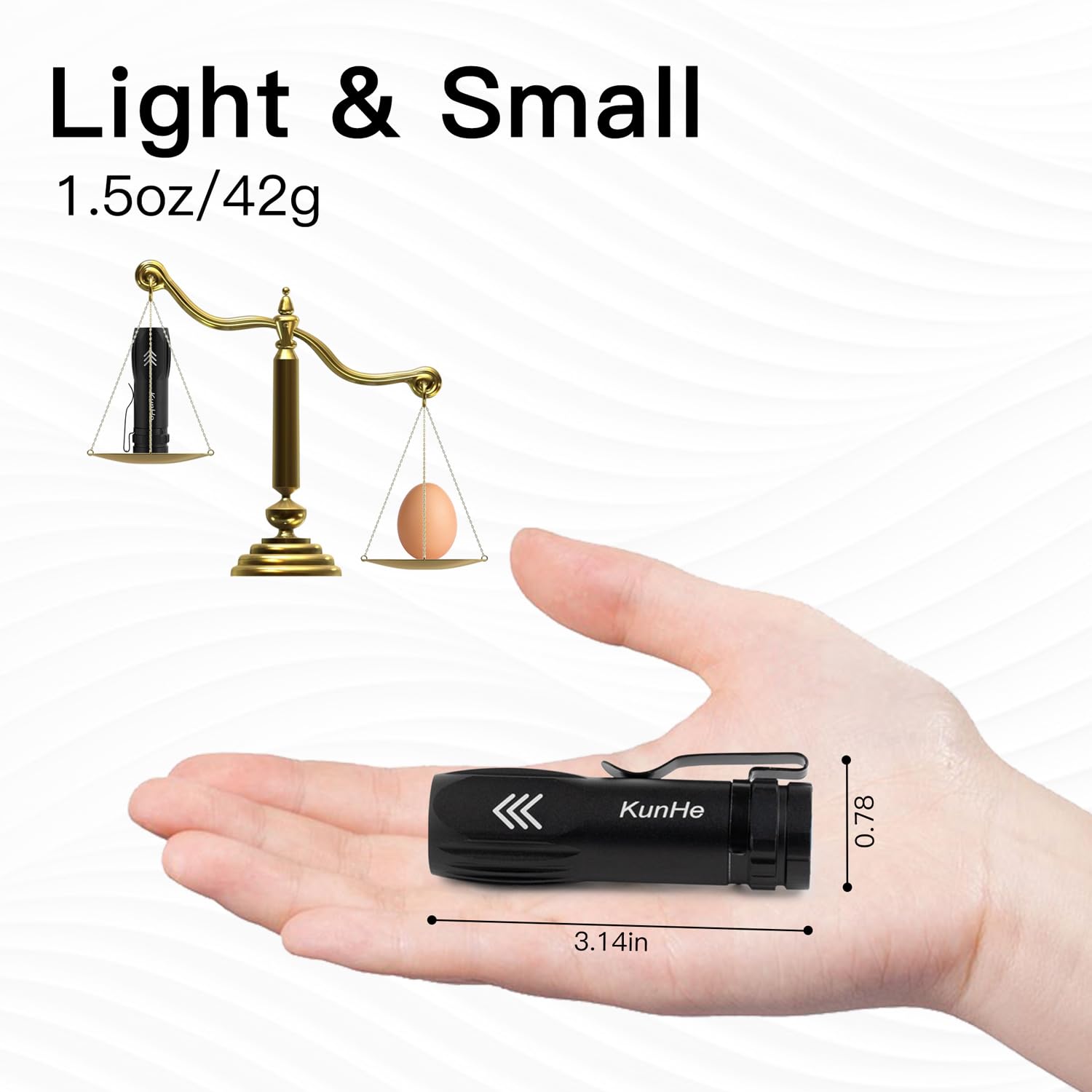 Kunhe Small Rechargeable Flashlights Mini Led Pocket Flashlight Battery Operated Bulk Flash Light Clip For Home Edc Stocking Stuffers For Men Adults 5 Pack