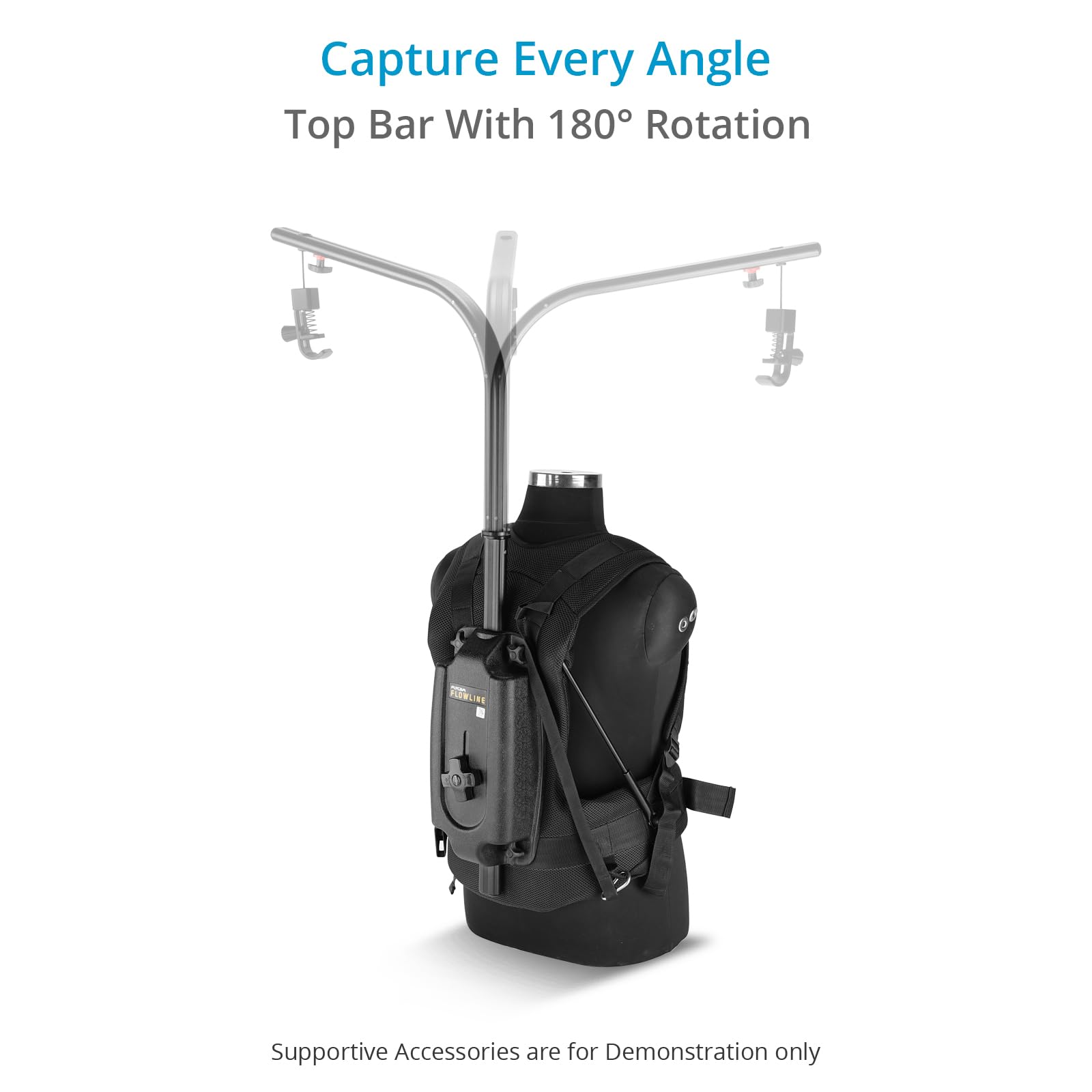 Flycam Flowline Starter For Camera & Gimbals. Support Bar With 180° Rotation. Payload Up To 7.5 Kg / 16 Lb. Minimum Weight Required- 3Kg/6Lb (B-Flcm-Fln-01)