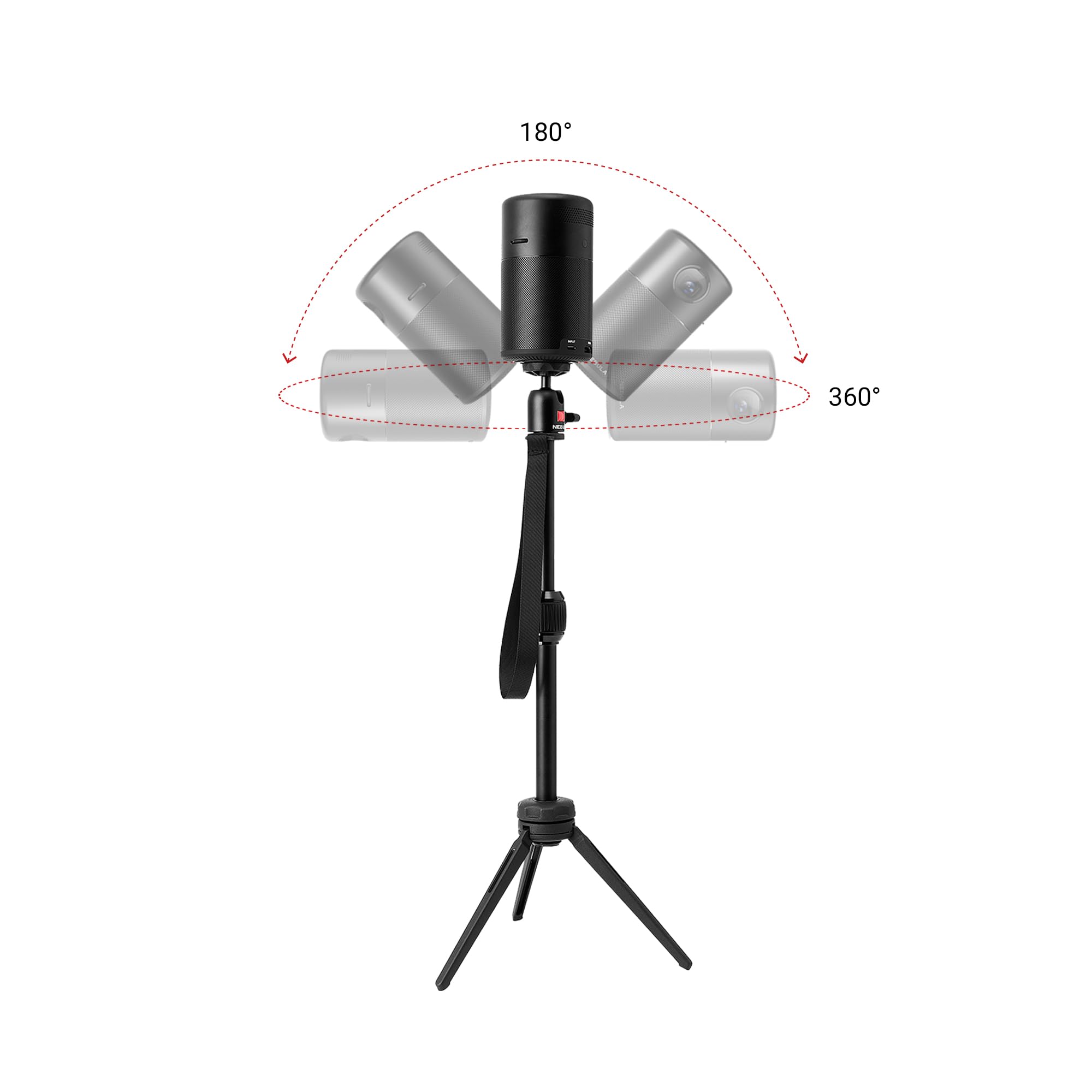 Nebula Adjustable Tripod Stand, Compact, Portable Projector Stand, Includes Universal Mount And Swivel Ball Head - Aluminum Alloy Tripod Stand, For Capsule 3, Capsule 3 Laser, Capsule Air