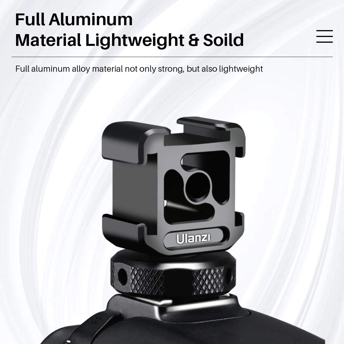 Ulanzi Select Ulanzi Pt-12 Triple Cold Shoe Mounts Plate Microphone Led Video Light Extension Bracket Microphone Stand Rig Bracket Compatible For Dji Osmo Mobile 3 2 Zhiyun Smooth 4/Feiyu Vimble 2 Gimbal Stabilizer