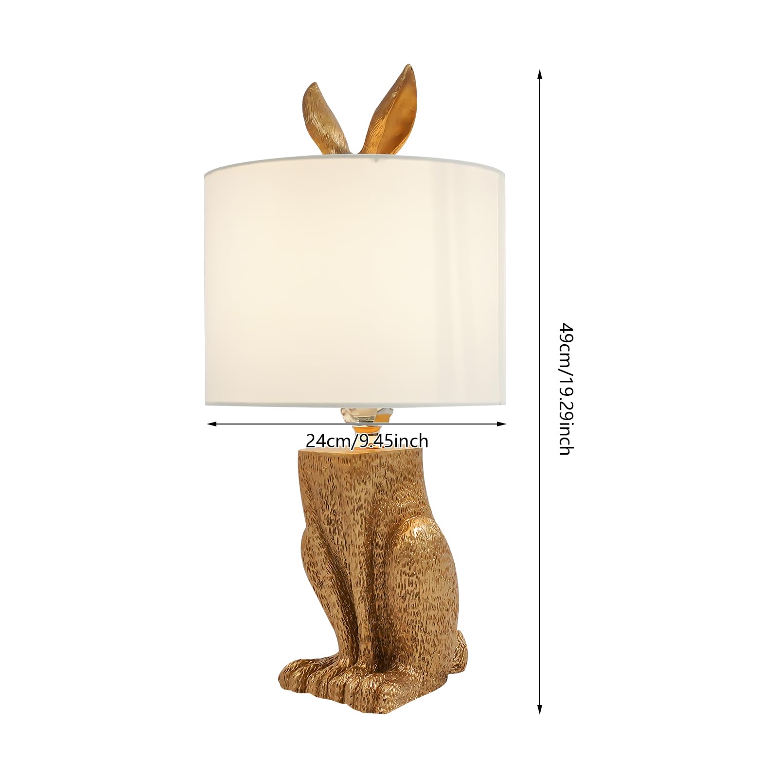 Lxrnqcey Rabbit Table Lamp, Modern Golden Rabbit Table Lamp, 110V Light Decoration Led Nightlight For Living Room Dining Room Study Room Desk (Bulb Not Included)