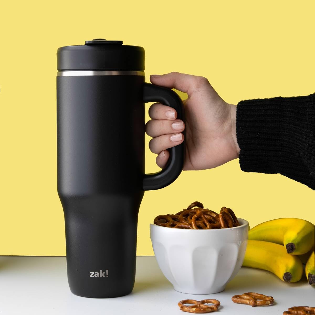 Zak Designs Harmony 2-In-1 Coffee Tumbler For Travel Or At Home, 40Oz Recycled Stainless Steel