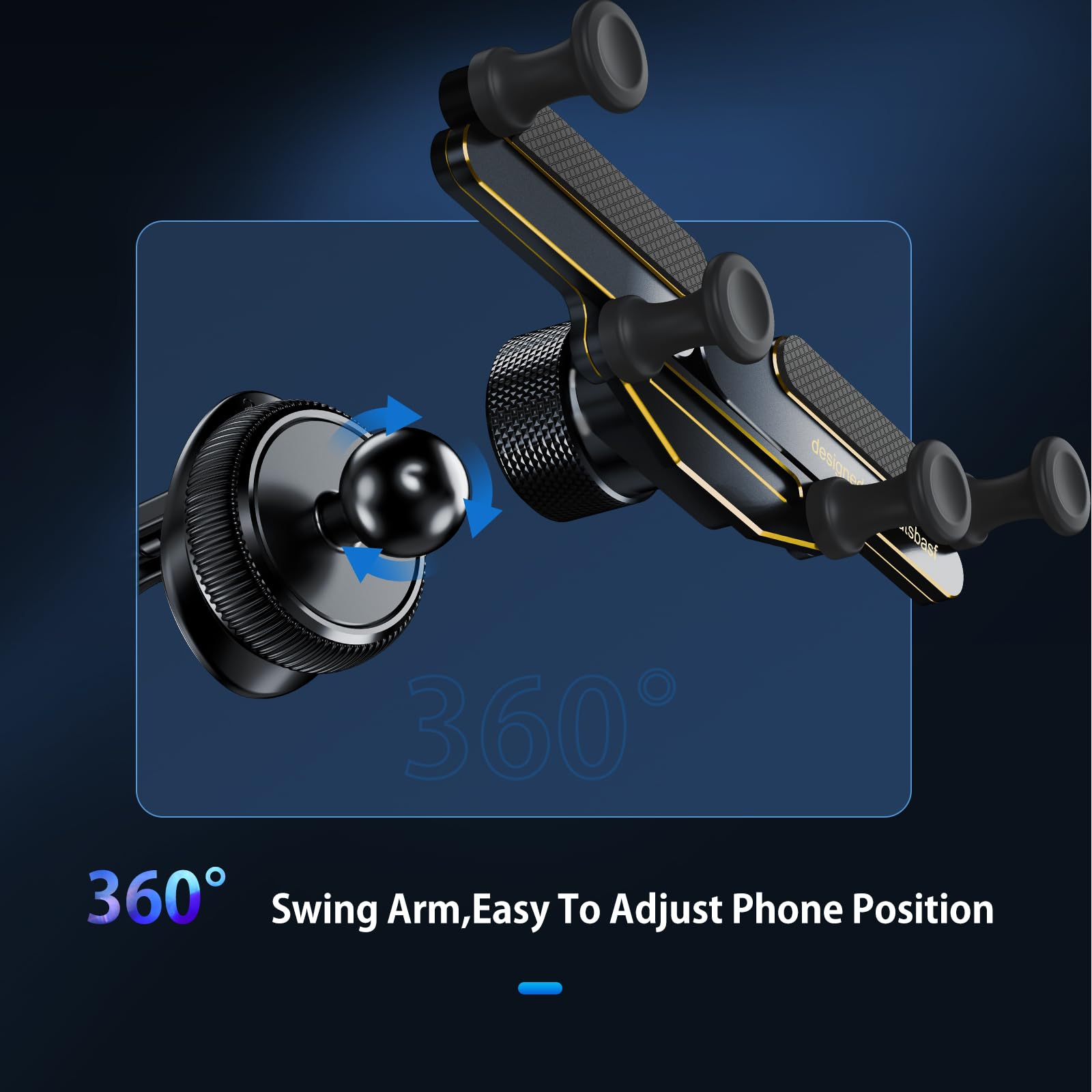 Oatsbasf Car Phone Holder Mount   Gravity Car Phone Mount, Hands  Phone Holder, Gravity Air Vent Car Mount, Suitable For Mobile Phones Under 7 Inches (X03-Gold)