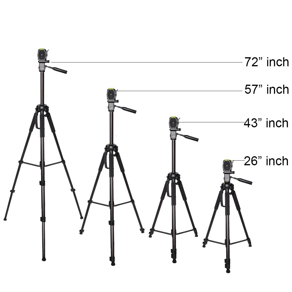 Ecost 72 Inch Elite Series Professional, Full Size Camera Tripod For Canon, Nikon, Sony, Samsung, Olympus, Panasonic & Pentax + Microfiber Cloth