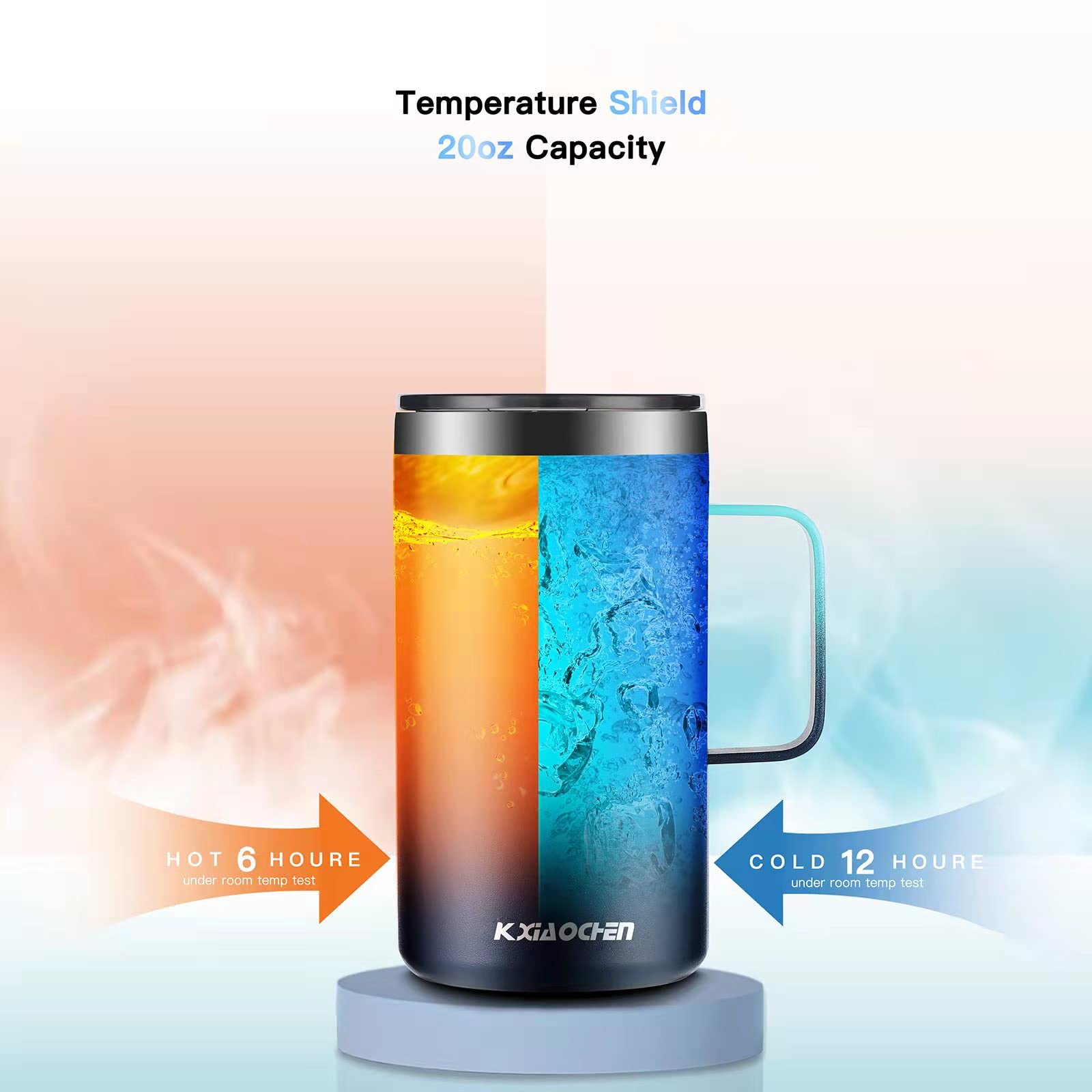 Kxiaochen 20Oz Insulated Coffee Mug With Lid, Stainless Steel Coffee Cup