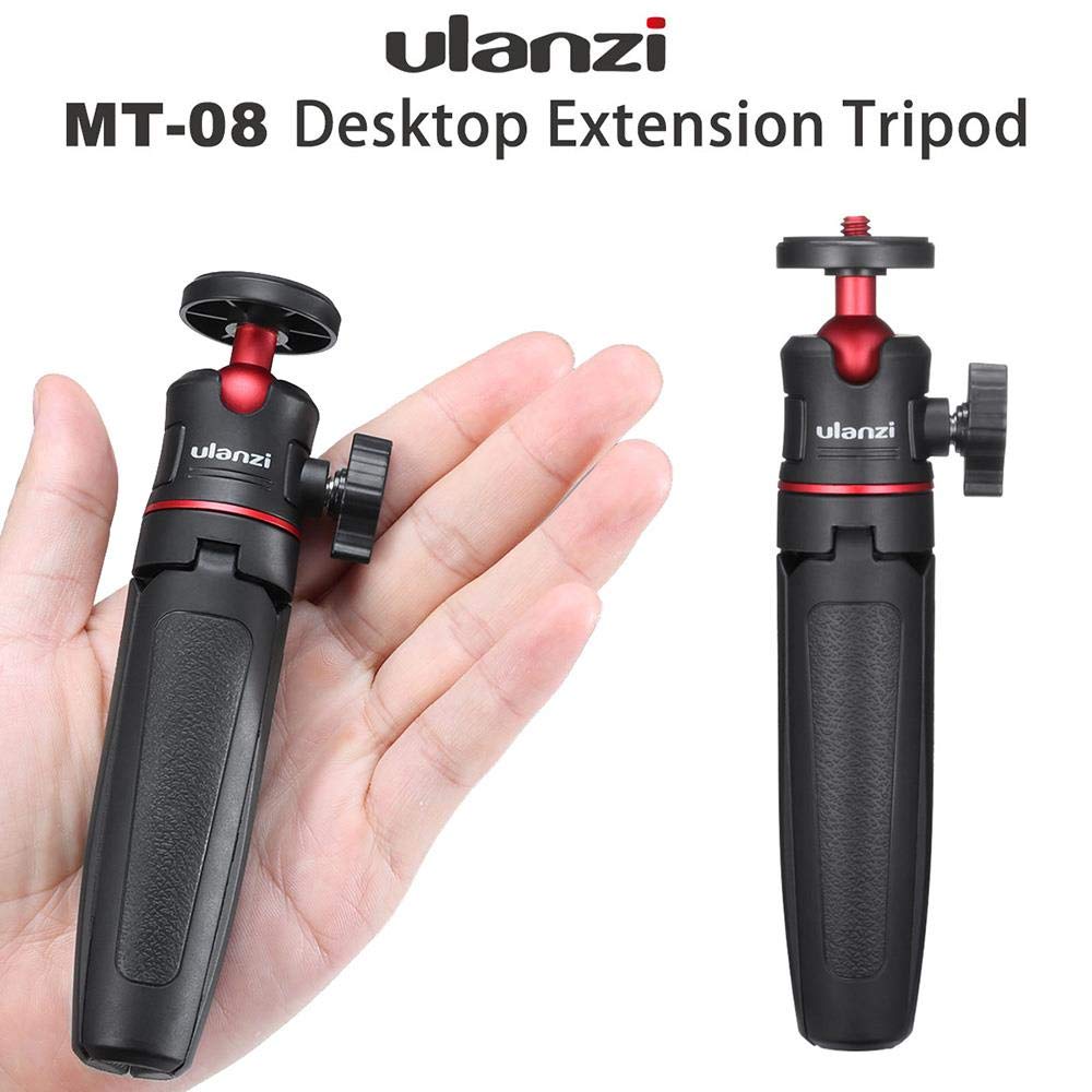 Ulanzi Mt-08 Extension Rod Tripod Mini Selfie Stick Tripod Stand Handle Grip For Iphone 11 Pro Max Samsung Camera Sony Canon Nikon Vlogging Smartphone Mobile Phone Black/Red