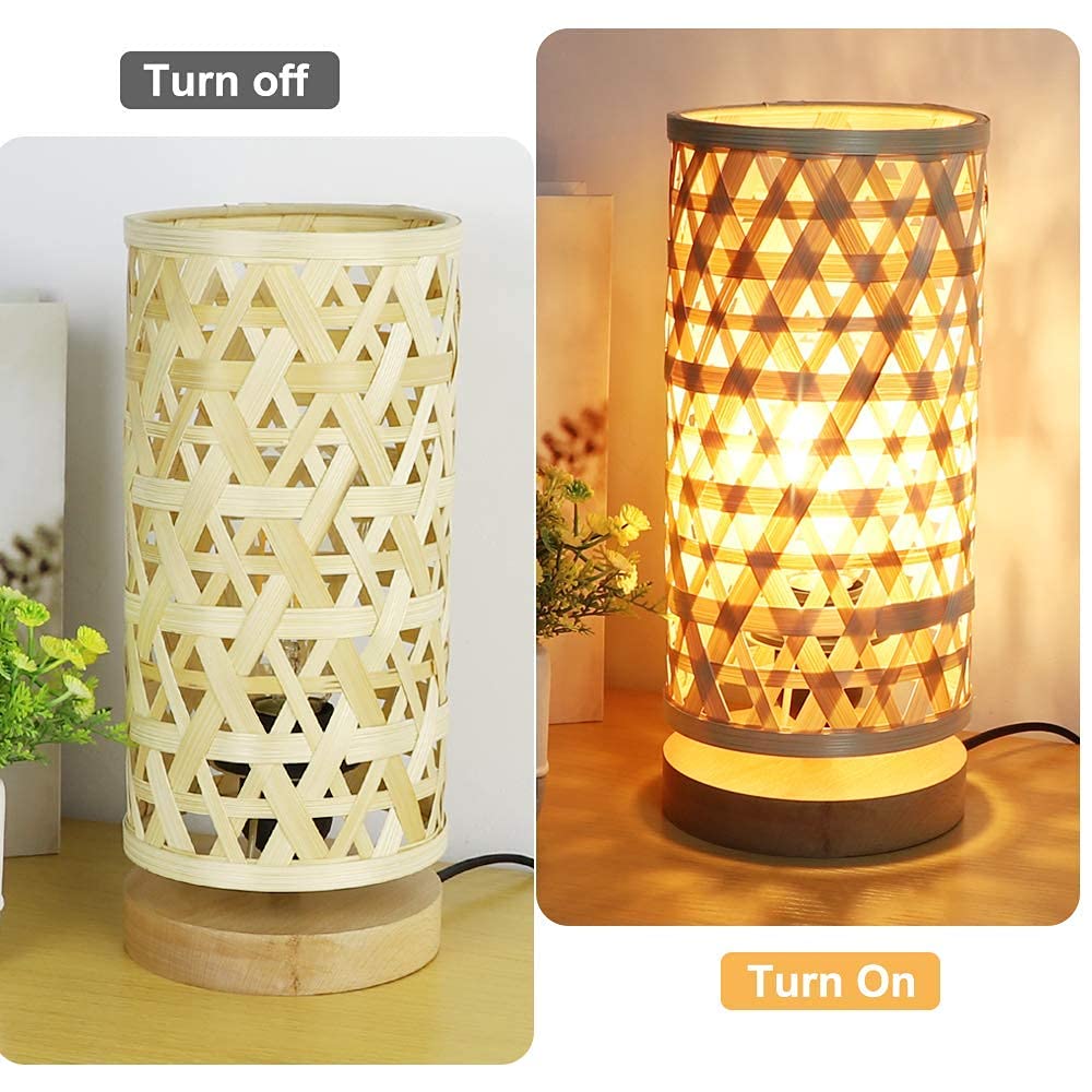 Dinglilighting Dllt Modern Table Lamp, Small Bedside Desk Lamp, Minimalist Night Stand Lamp With Rubber Wooden Base Bedside Lamps For Home Office, Living Room, Dining Room, Dresser (E26 Bulb Included)