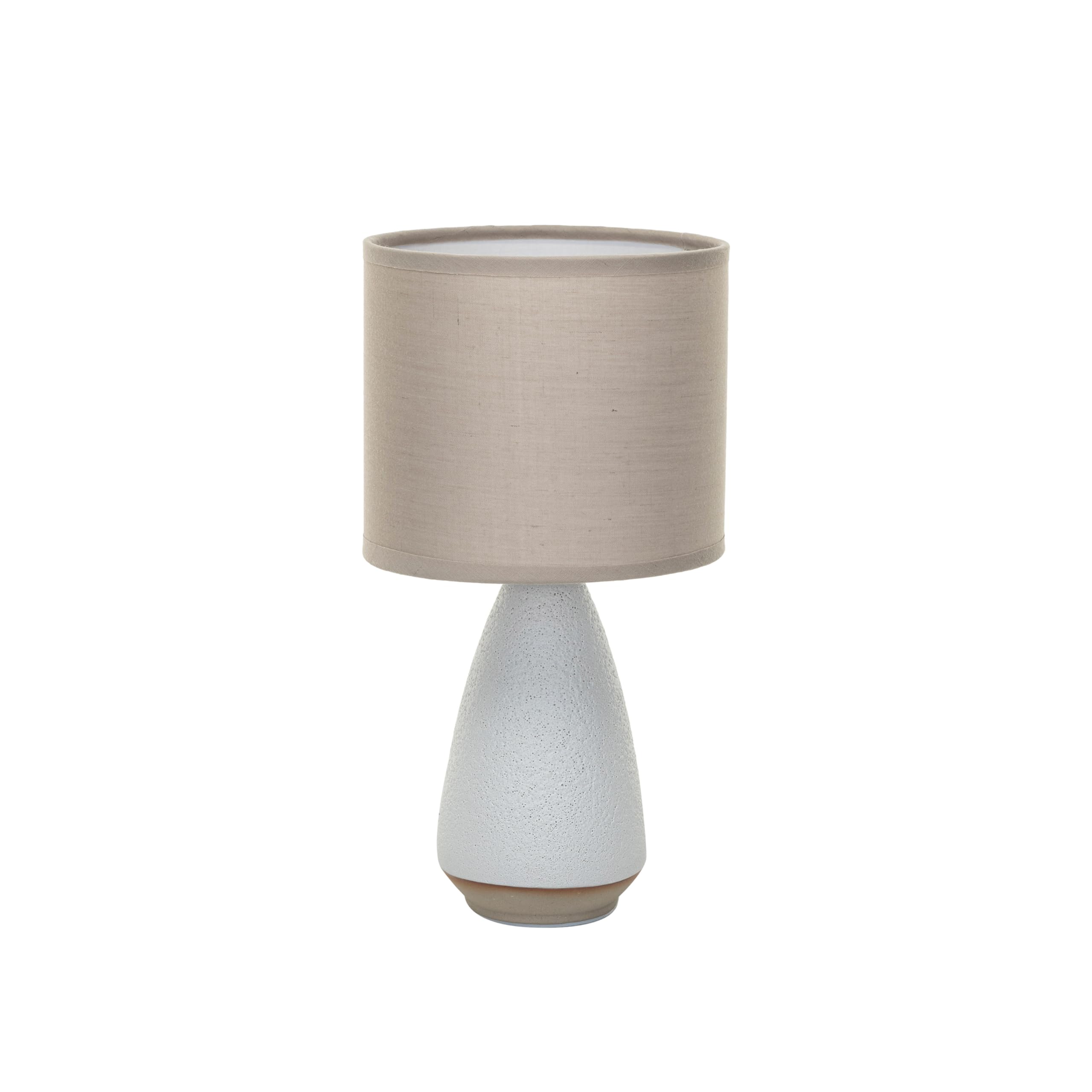 Creative Co-Op Stoare Matte Table Lamp With Linen Shade And Speckled Finish, White