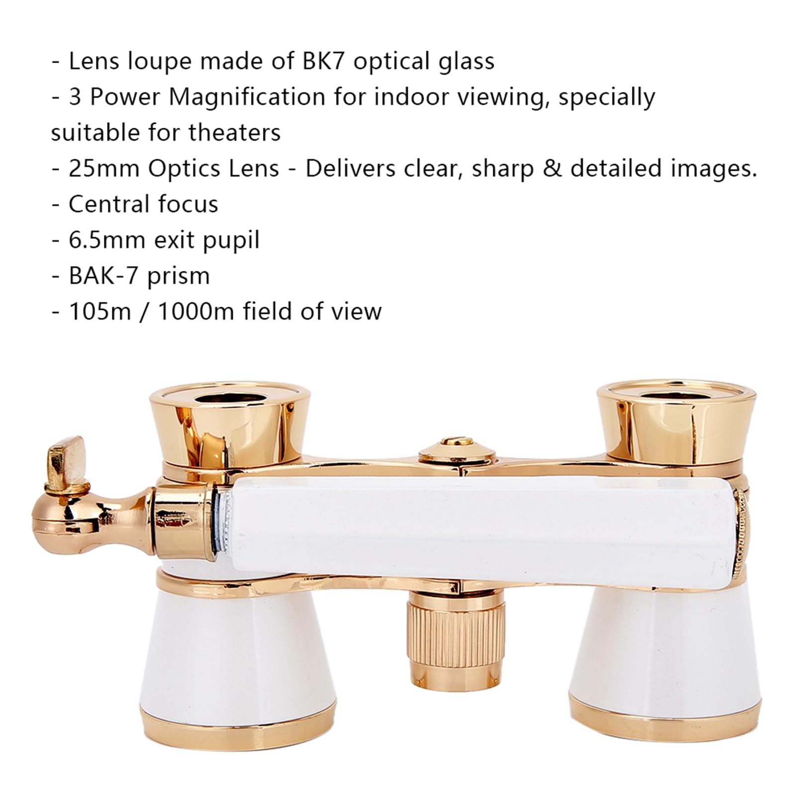 Fayelume Opera Glasses, 3X25 Theater Binoculars, Binoculars Compact, With Carry Pocket, For Kids, Adults, Costume, Indoor Viewing