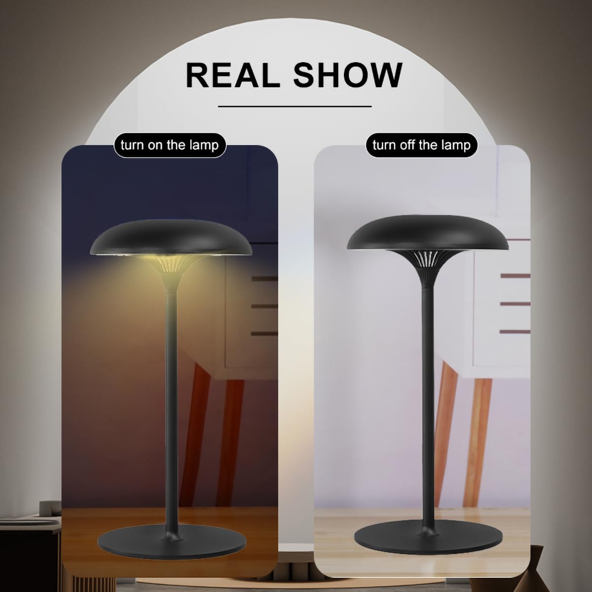 Aokzxc Table Lamp For Bedroom, Touch Lamps For Nightstand, Dimmable Bedside Mushroom Lamp For Night Stands